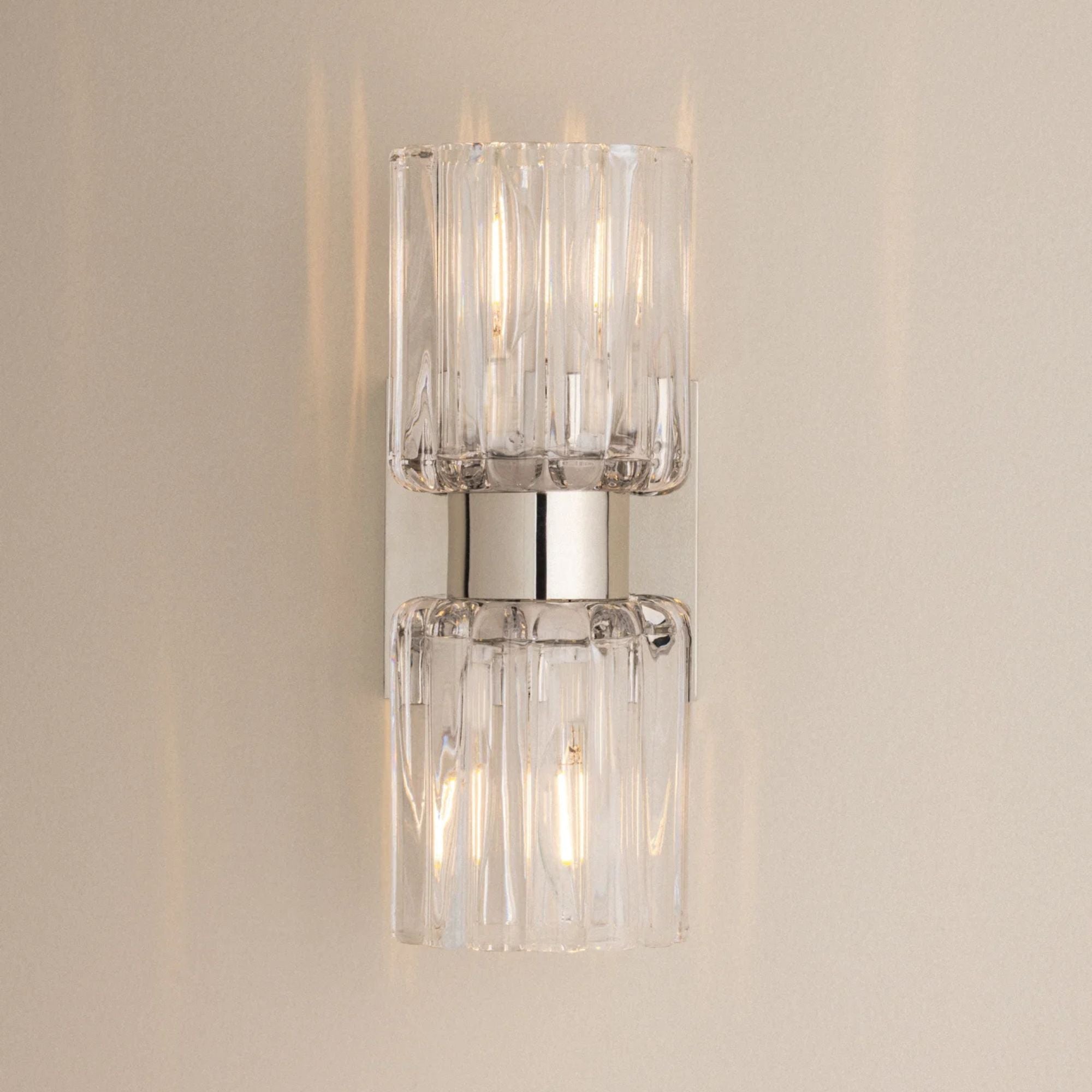 Mitzi Danae 10.5 in. 2-Light Bathroom Vanity Light, Polished Nickel with Clear Optic Glass