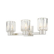 Mitzi Danae 18 in. 3-Light Bathroom Vanity Light, Polished Nickel with Clear Optic Glass