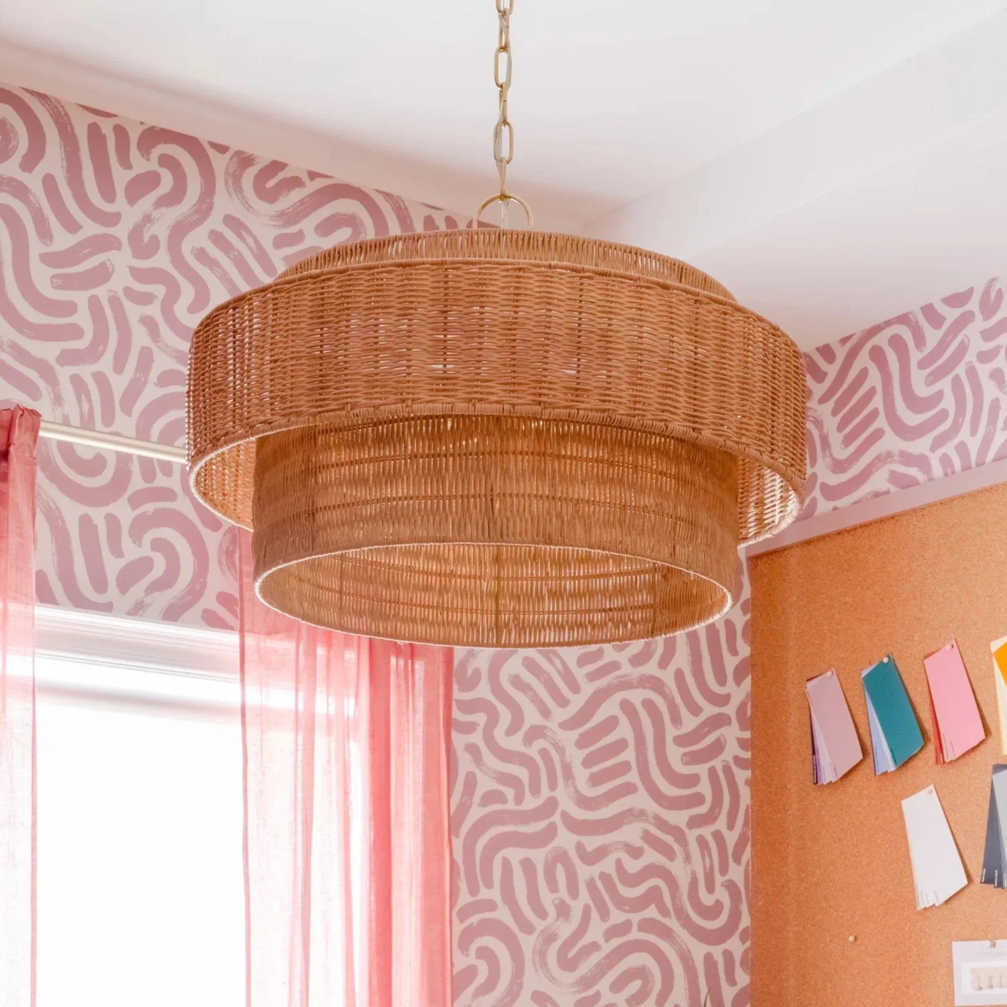 Danica 24" 4-Light Pendant, Aged Brass Finish