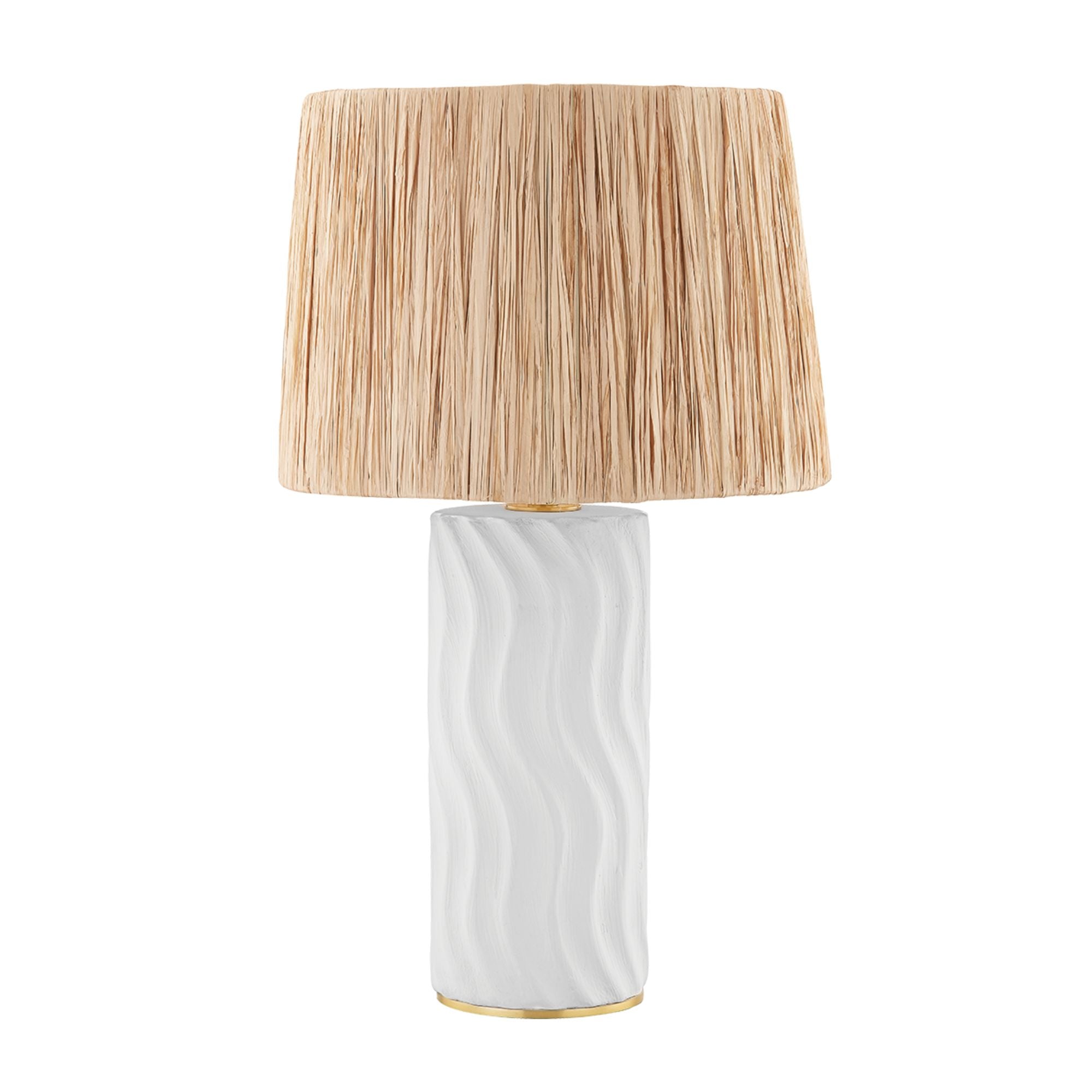 Daniella 23" Table Lamp, Aged Brass/Ceramic Whitewash Finish