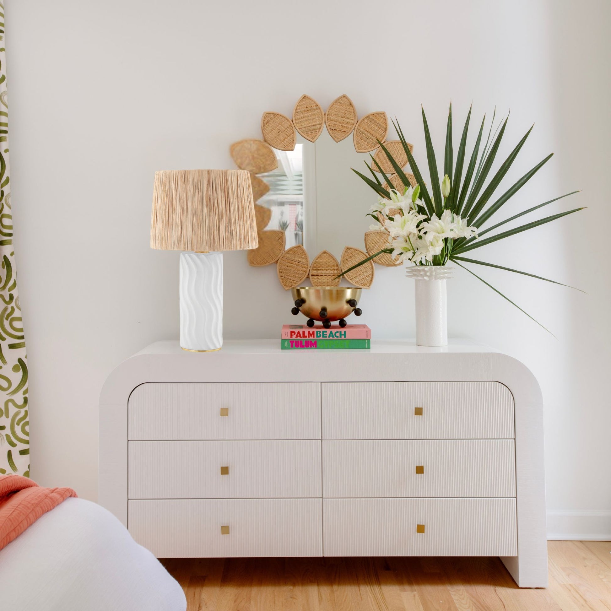 Mitzi - Daniella 23" Table Lamp, Aged Brass/Ceramic Whitewash Finish | Bees Lighting