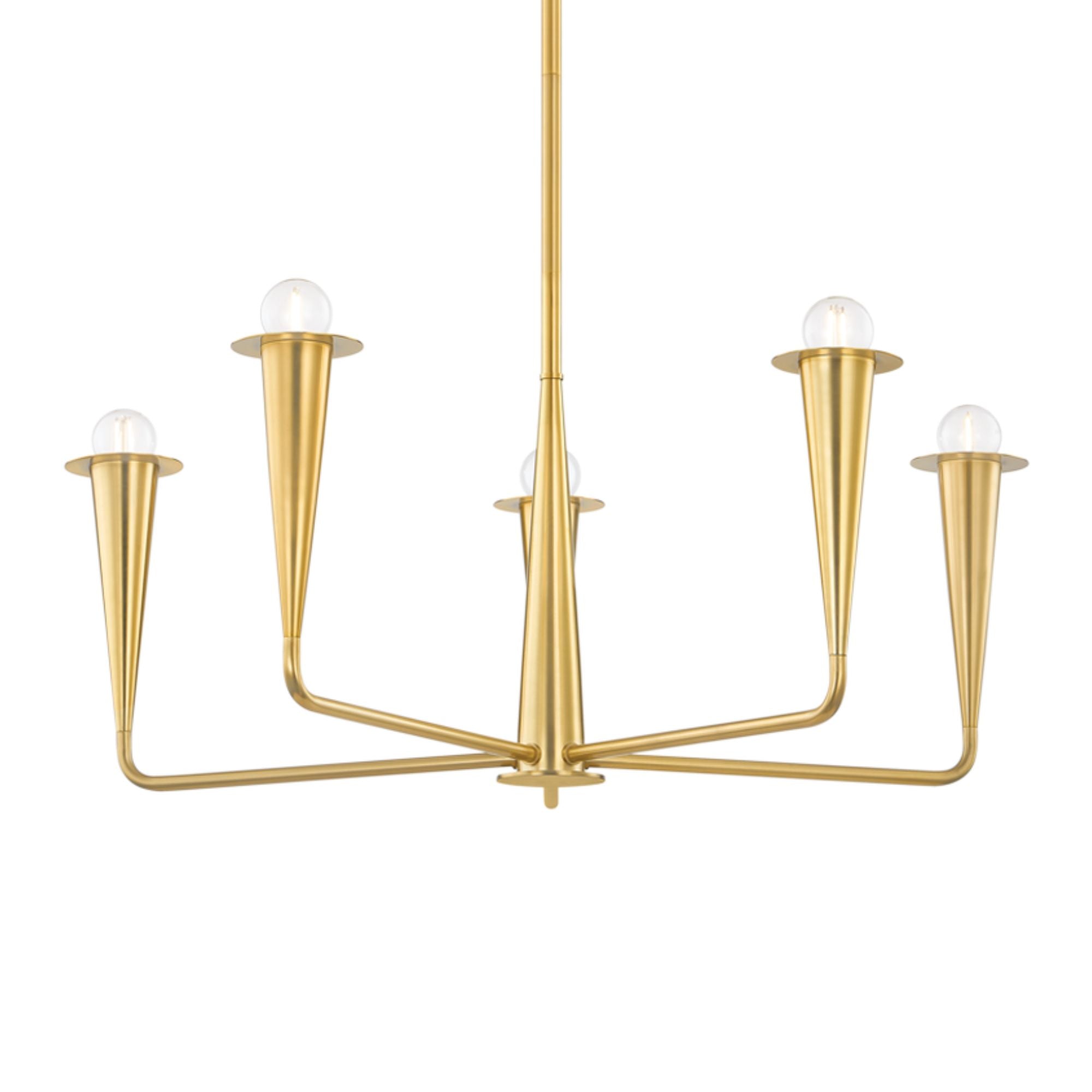 Danna 30" 5-Light Chandelier, Aged Brass Finish