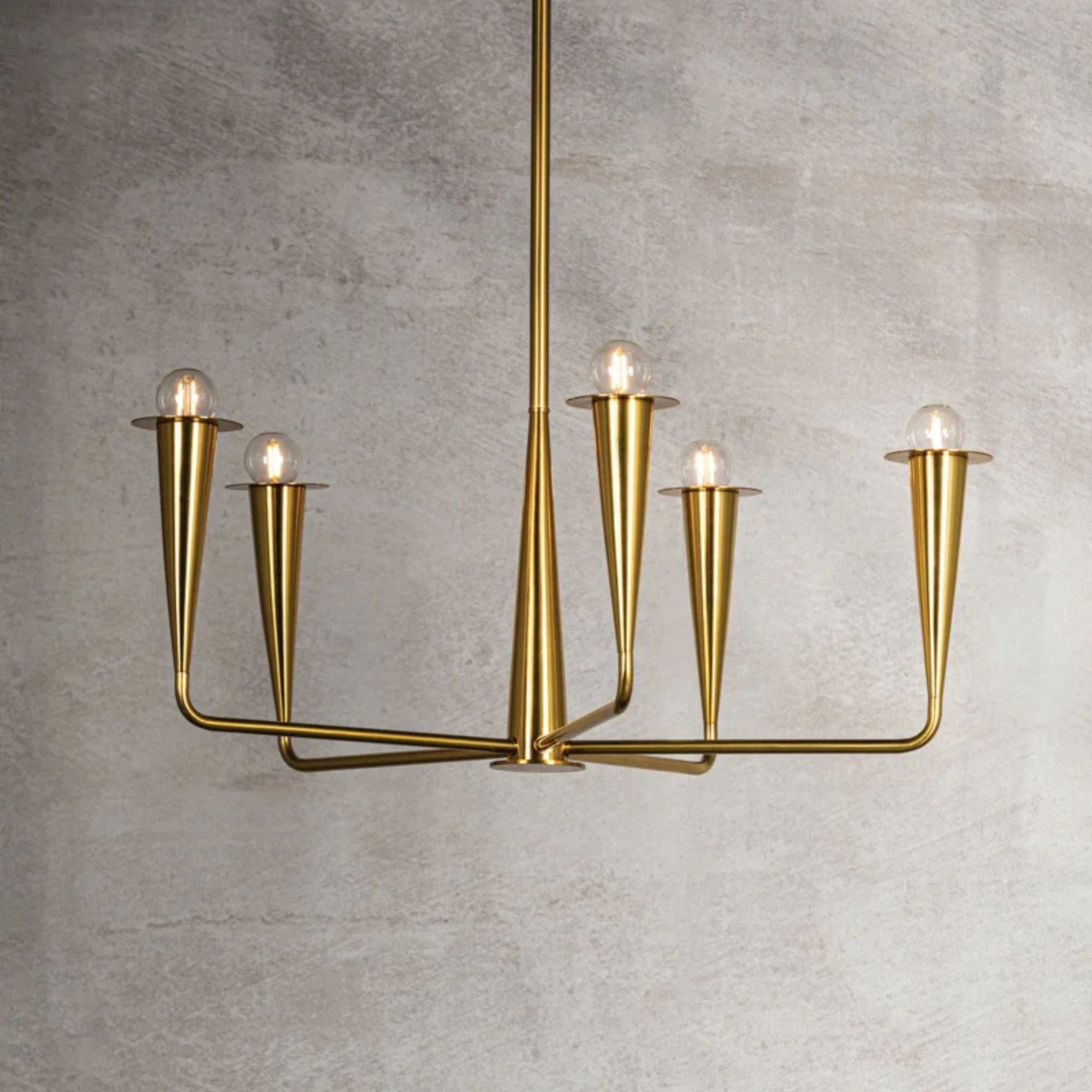 Danna 30" 5-Light Chandelier, Aged Brass Finish
