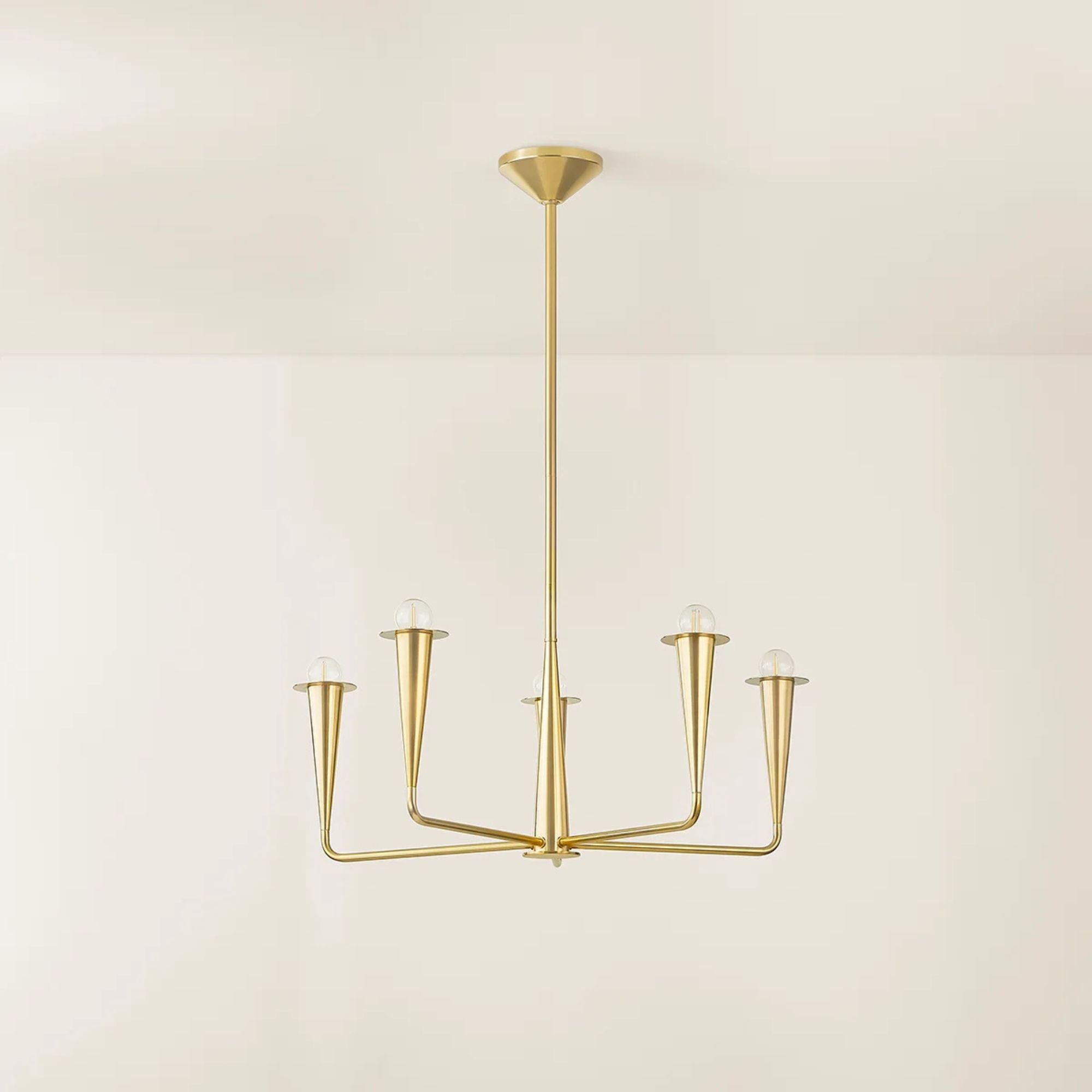 Danna 30" 5-Light Chandelier, Aged Brass Finish