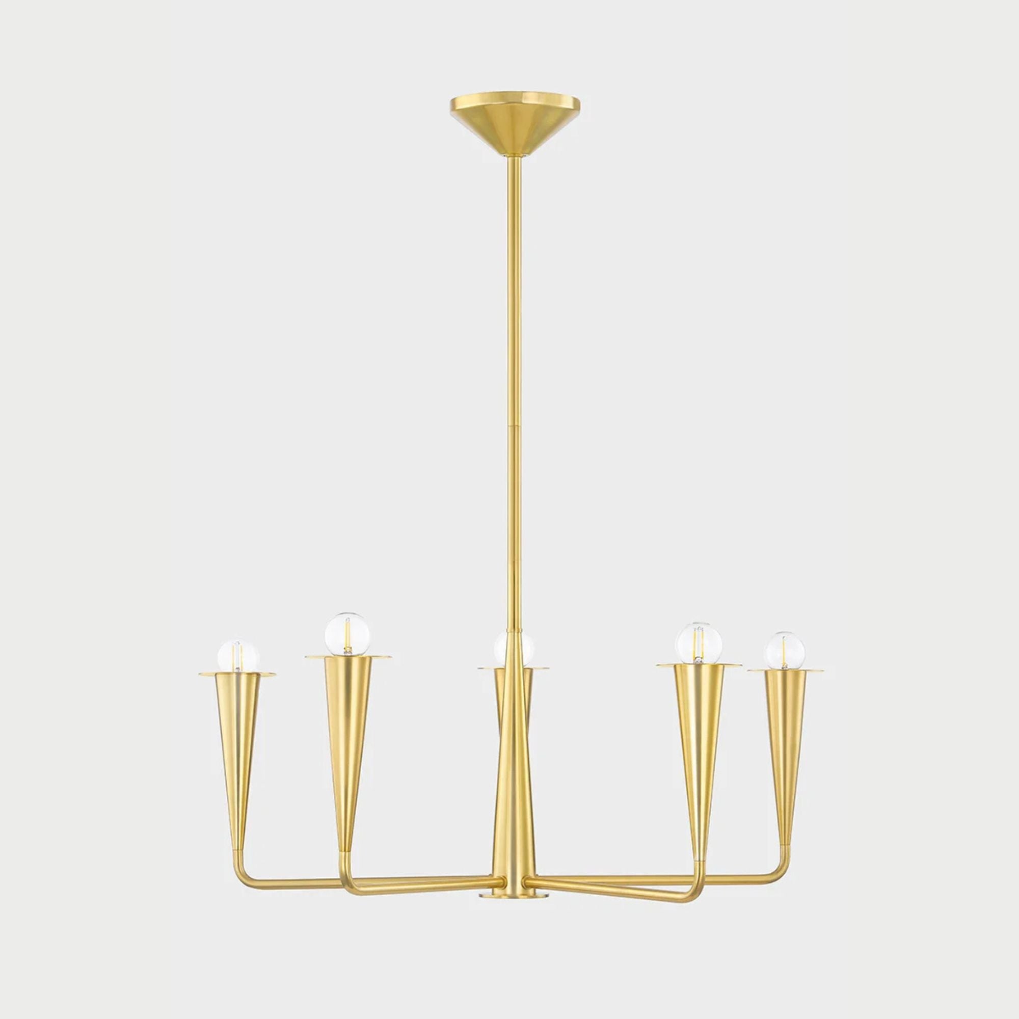 Danna 30" 5-Light Chandelier, Aged Brass Finish