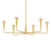 Danna 40" 6-Light Chandelier, Aged Brass Finish