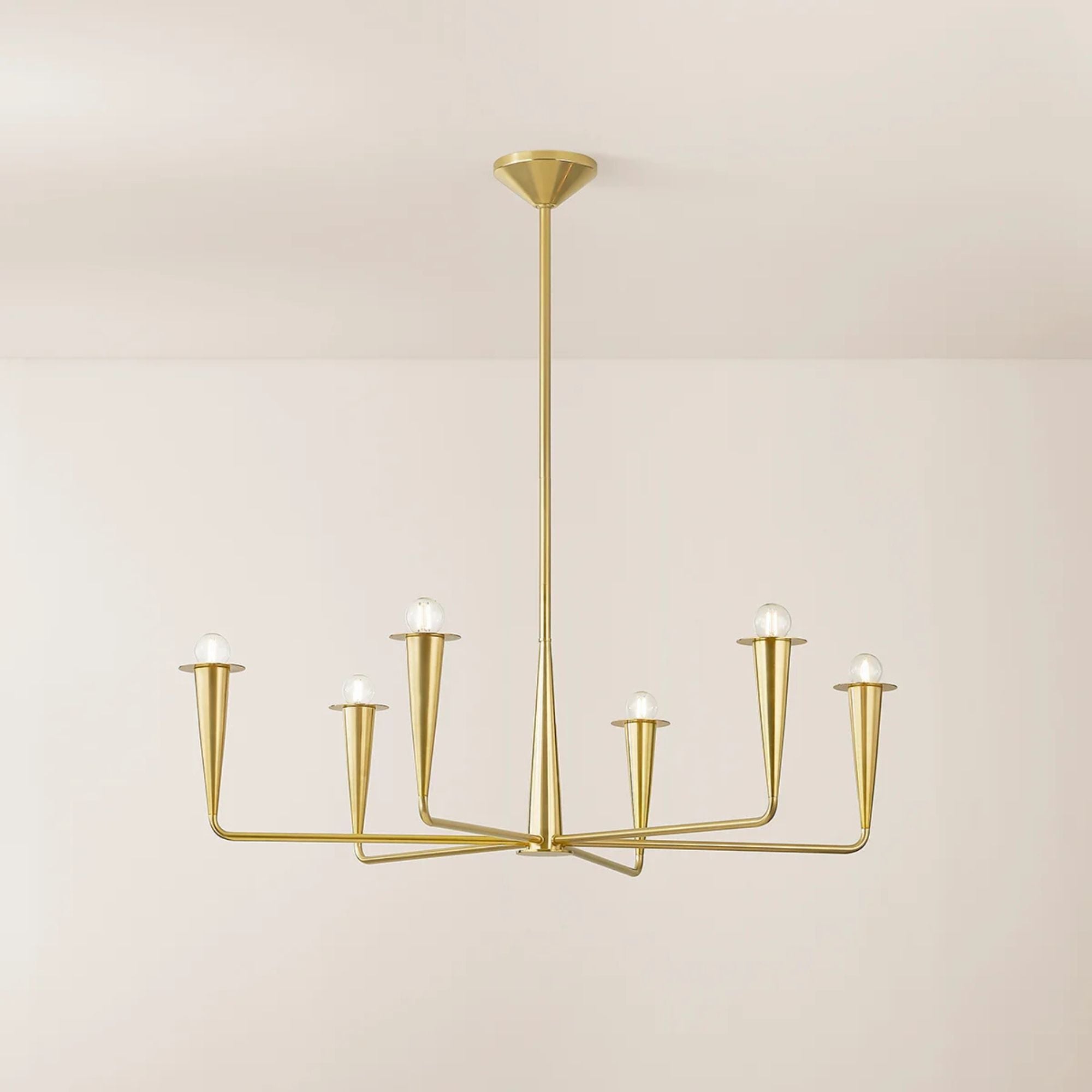 Danna 40" 6-Light Chandelier, Aged Brass Finish