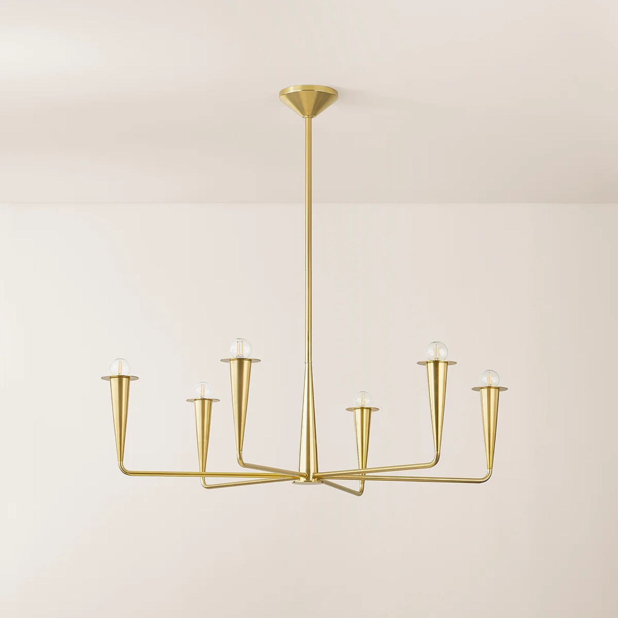 Danna 40" 6-Light Chandelier, Aged Brass Finish