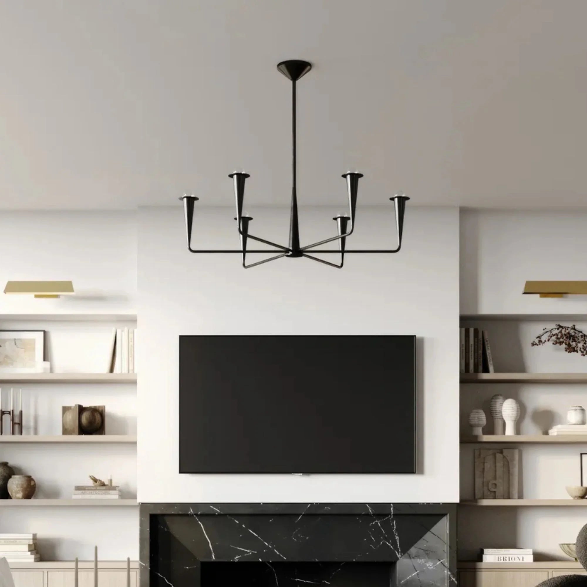 Danna 40" 6-Light Chandelier, Old Bronze Finish