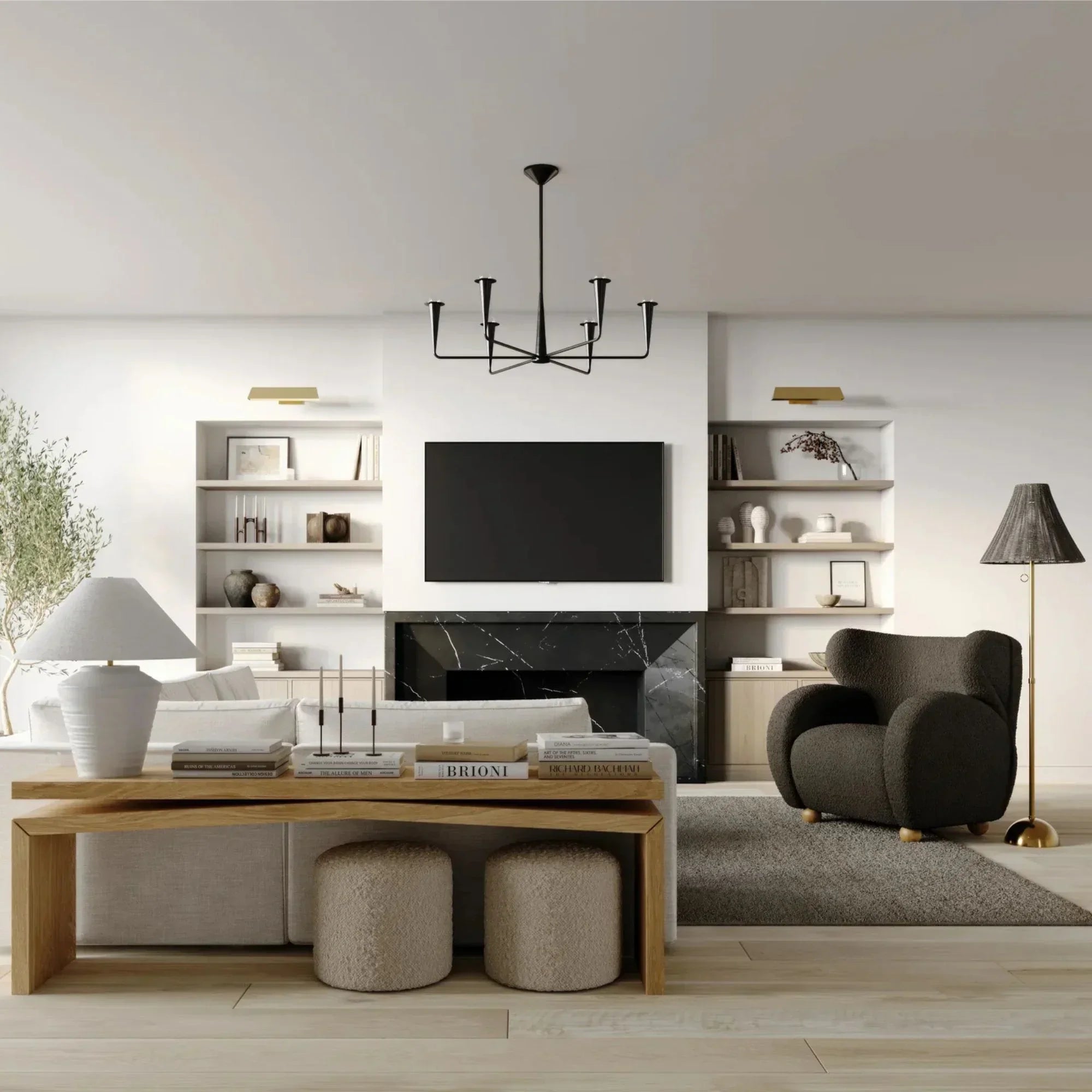 Danna 40" 6-Light Chandelier, Old Bronze Finish