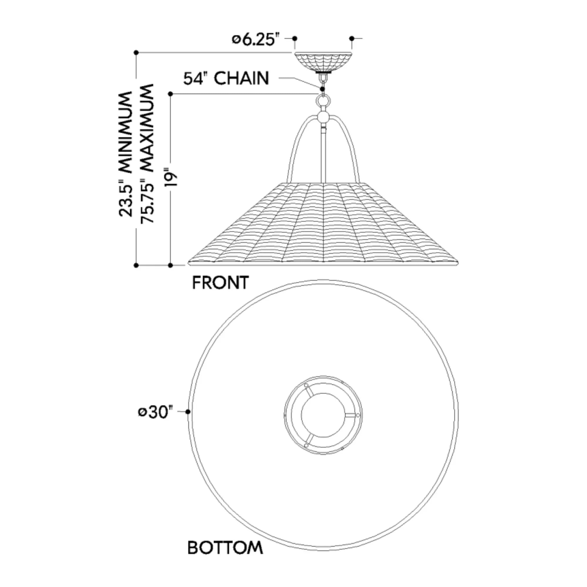 Davida 30" Pendant, Aged Brass Finish
