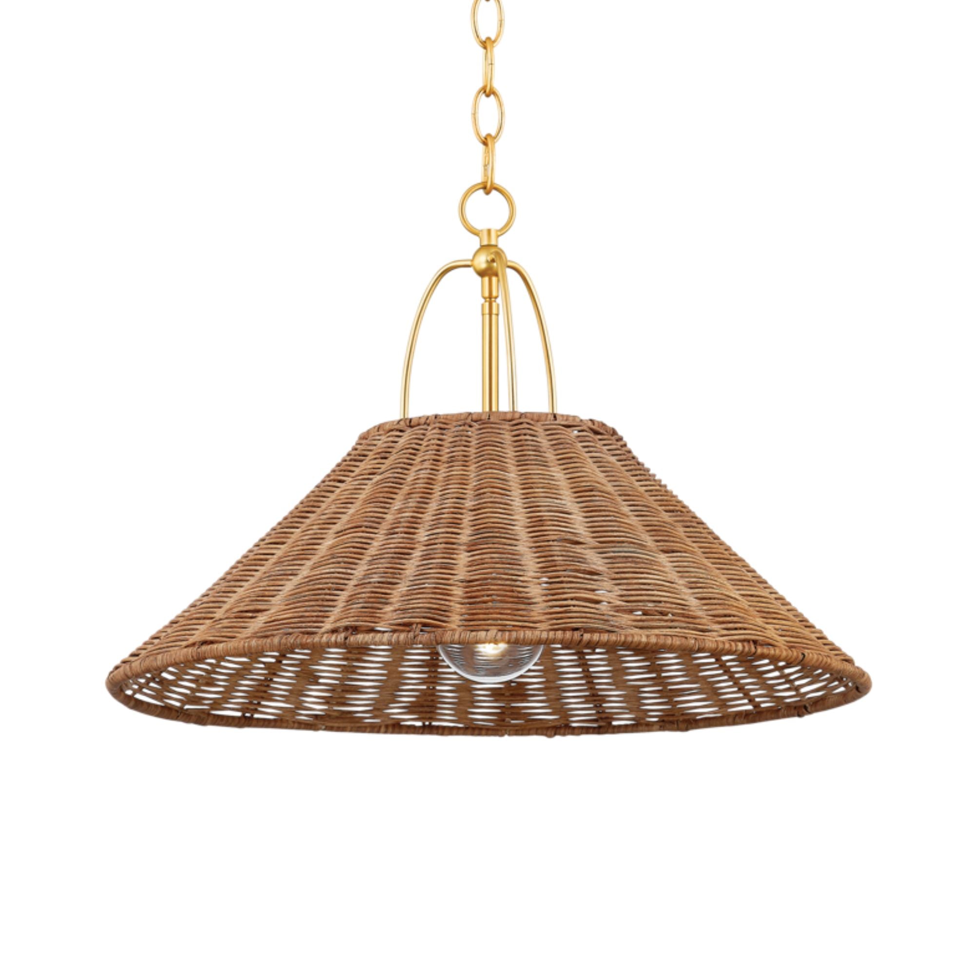 Davida 20" Pendant, Aged Brass Finish