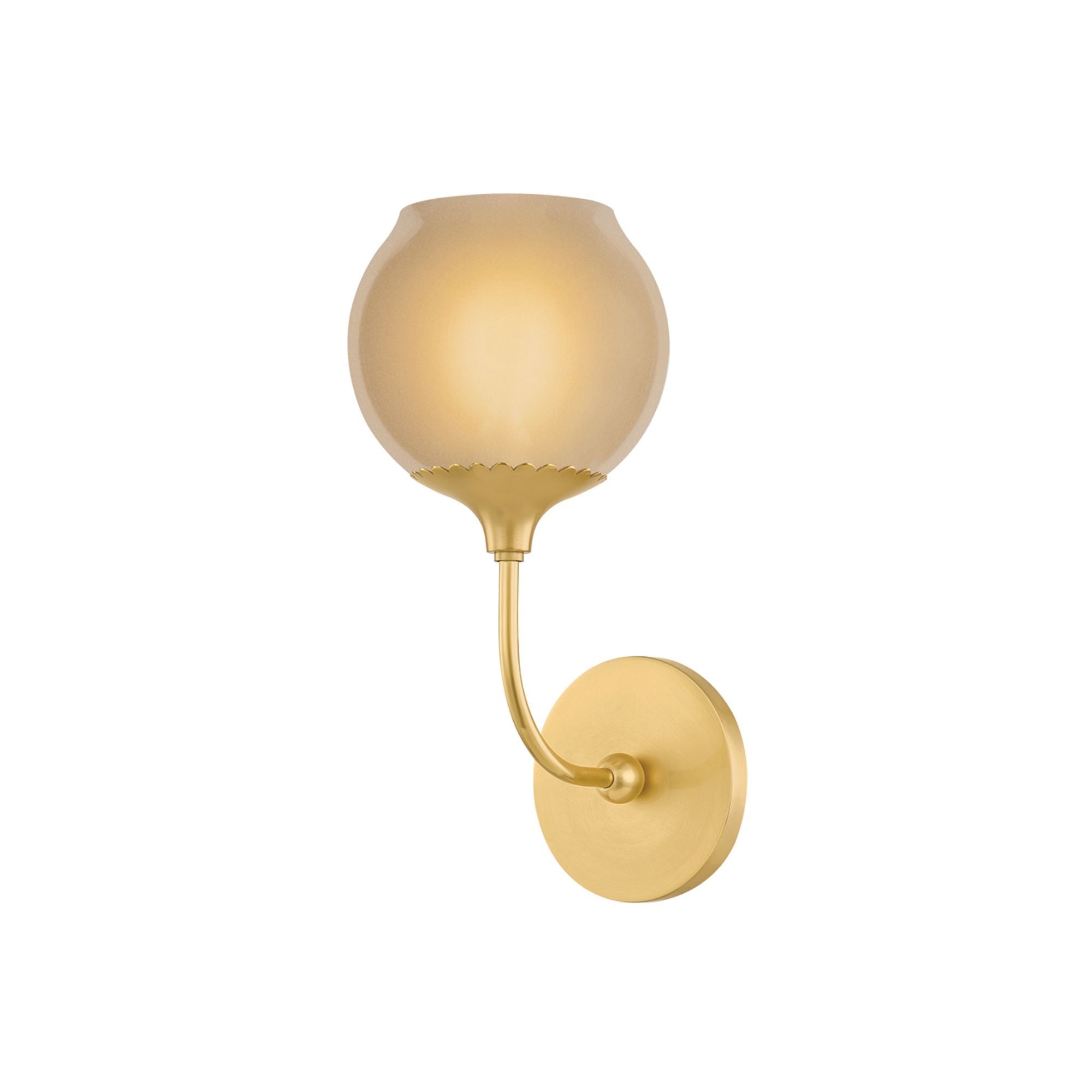 Mitzi Daya 12.5 in. Wall Sconce, Aged Brass with Etched Champagne Glass