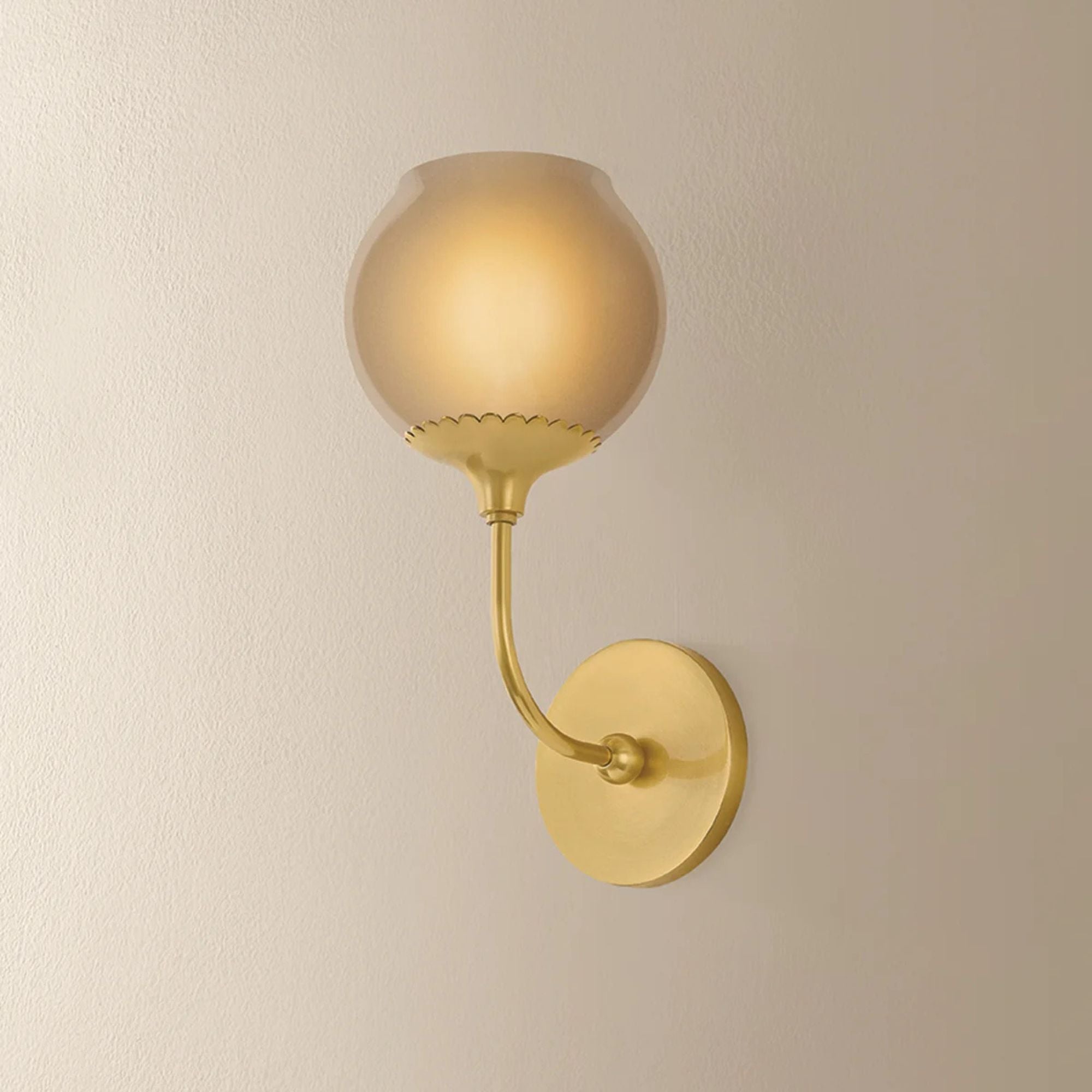 Mitzi Daya 12.5 in. Wall Sconce, Aged Brass with Etched Champagne Glass