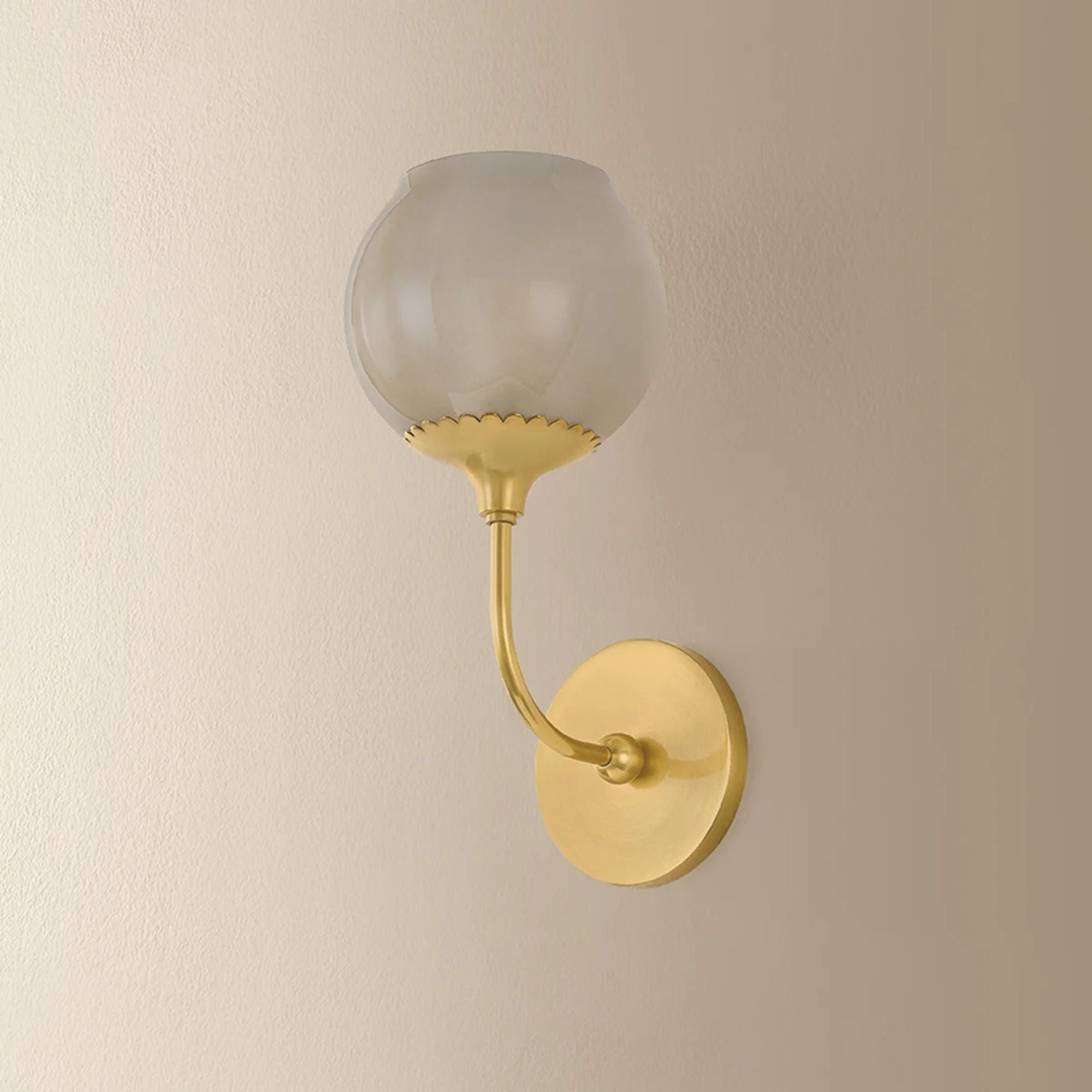Mitzi Daya 12.5 in. Wall Sconce, Aged Brass with Etched Champagne Glass