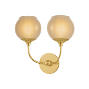 Mitzi Daya 12.5 in. 2-Light Wall Sconce, Aged Brass with Etched Champagne Glass