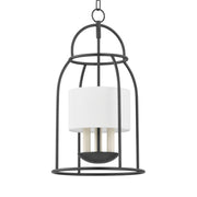 Delia 22" 3-Light Hanging Lantern, Aged Iron Finish