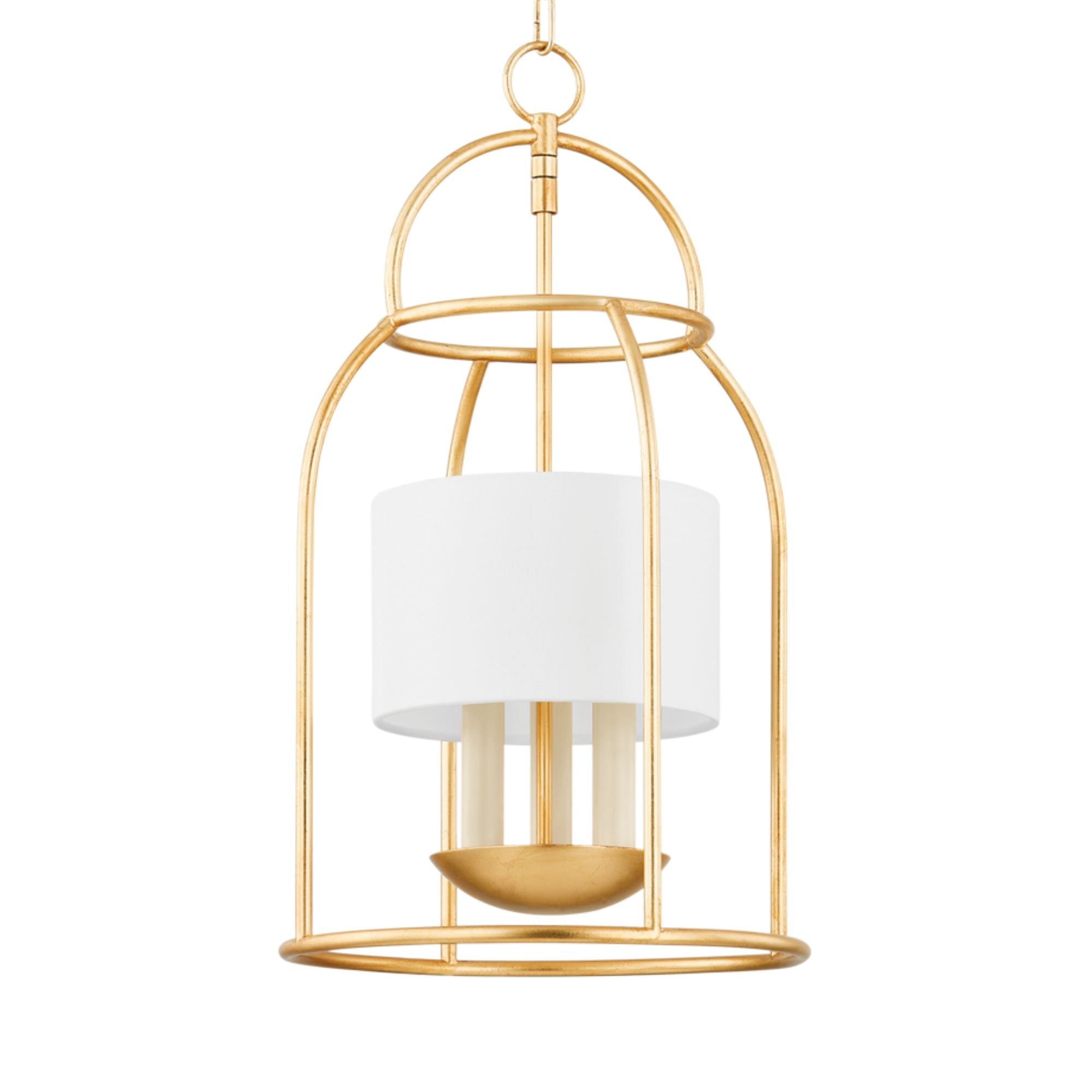 Delia 22" 3-Light Hangining Lantern, Vintage Gold Leaf Finish