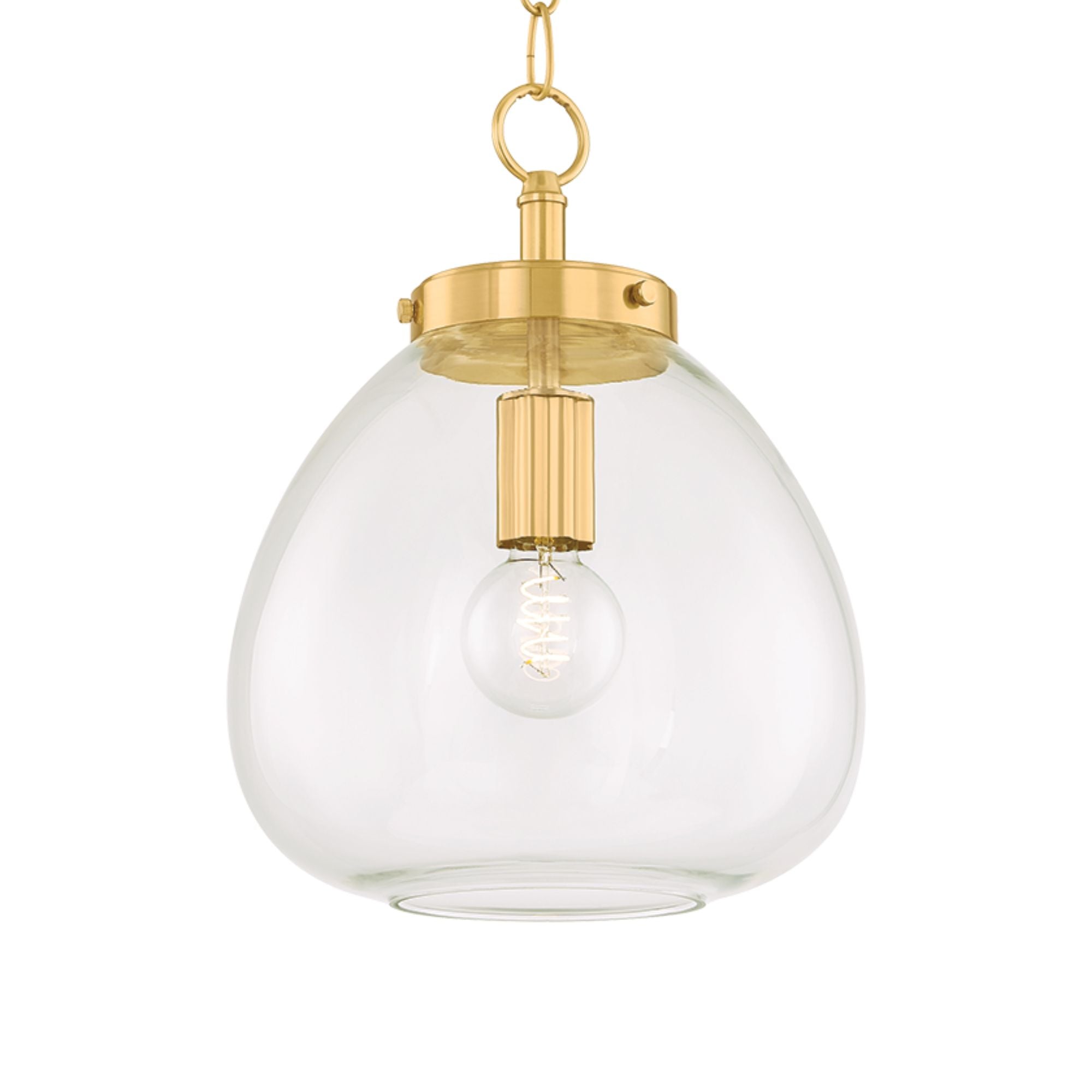 Della 16" Pendant, Aged Brass Finish