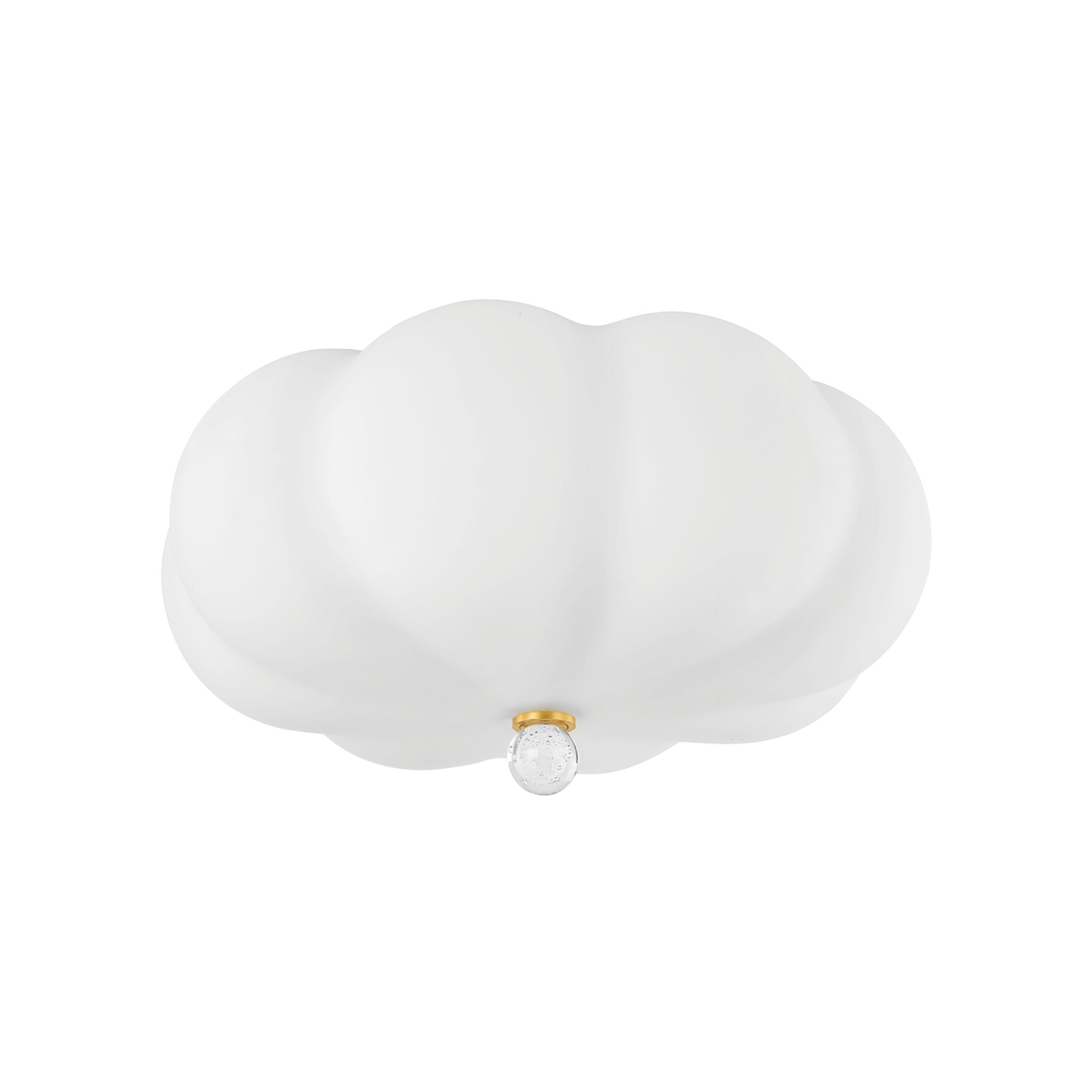 Demille 16" 3-Light Flush Mount, Aged Brass Finish