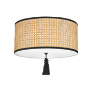 Mitzi Dolores 15 in. 2-Light Flush Mount, Soft Black with Drum Shade