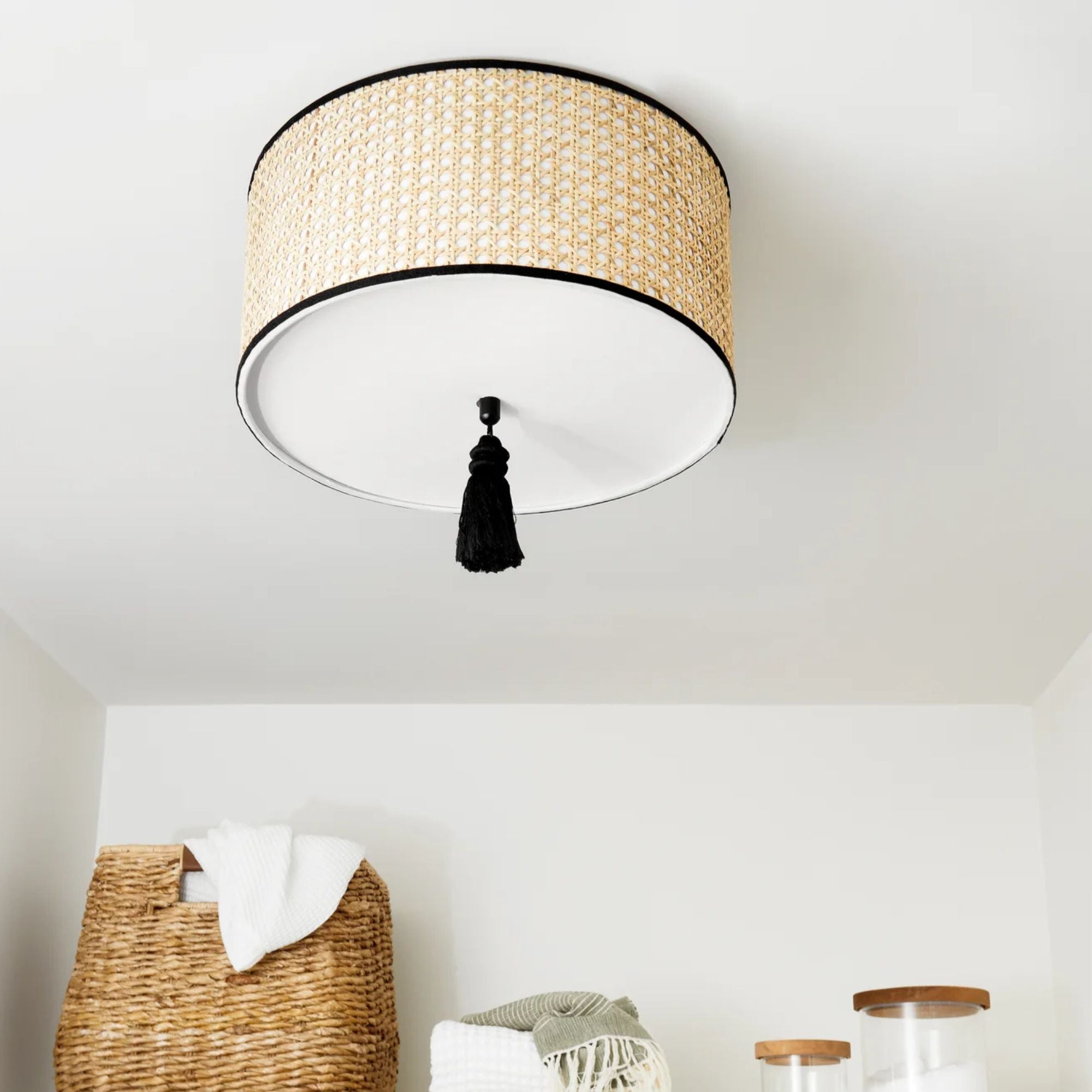 Dolores 15 in. 2 Lights Flush Mount Light Black Finish