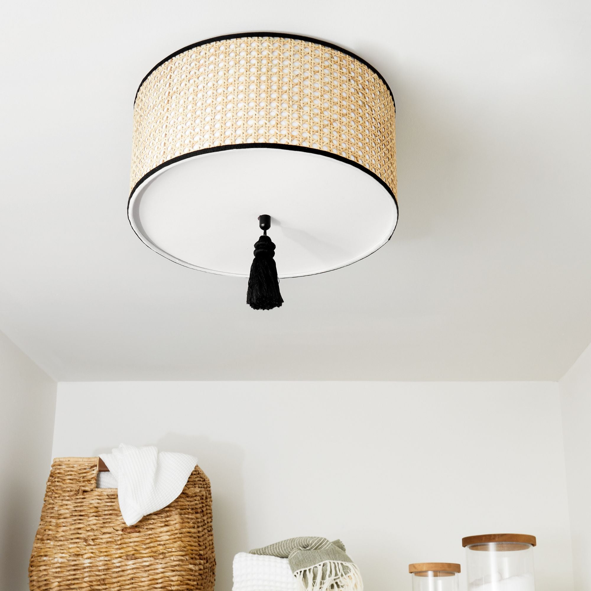 Dolores 15" 2-Light Flush Mount, Soft Black Finish