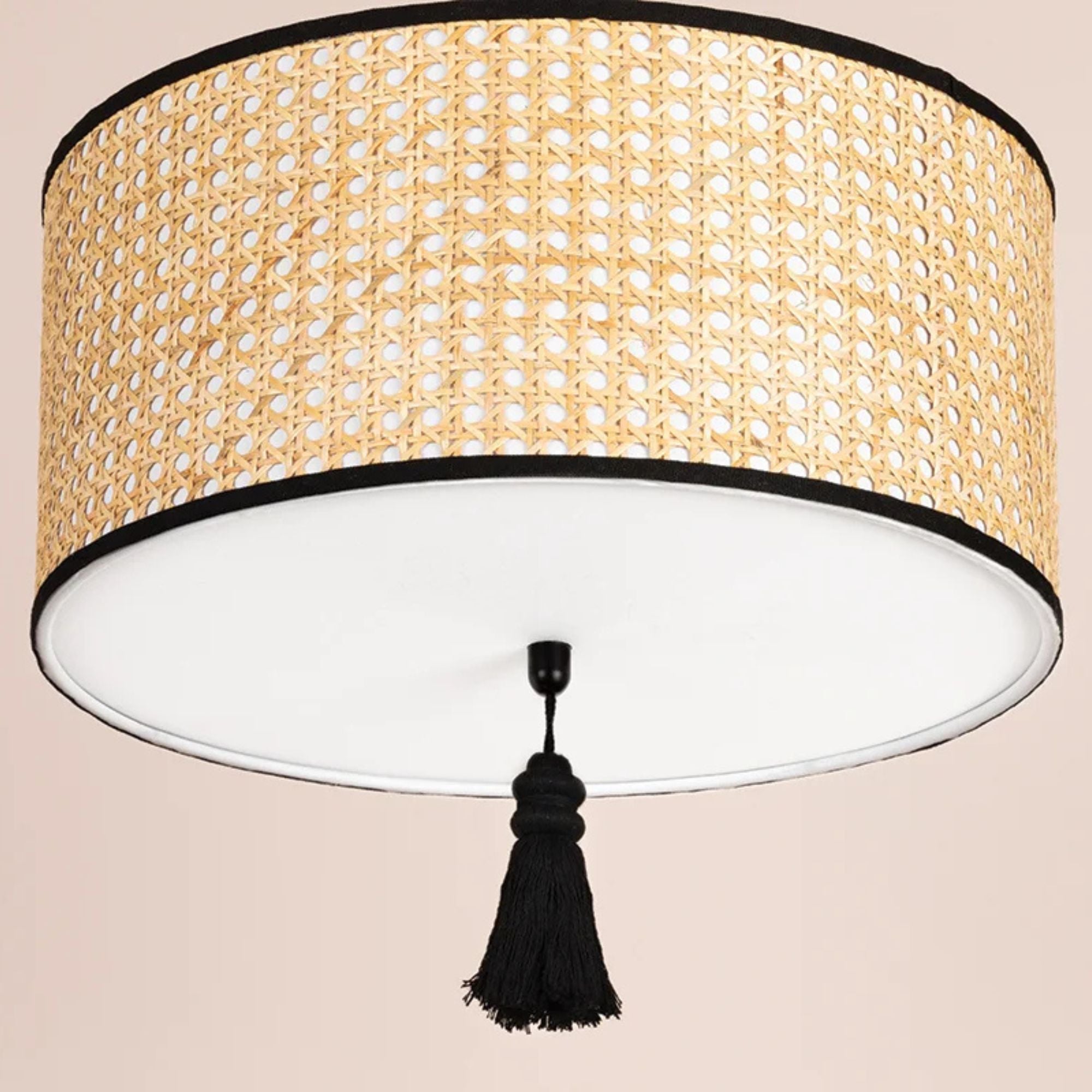 Mitzi Dolores 15 in. 2-Light Flush Mount, Soft Black with Drum Shade