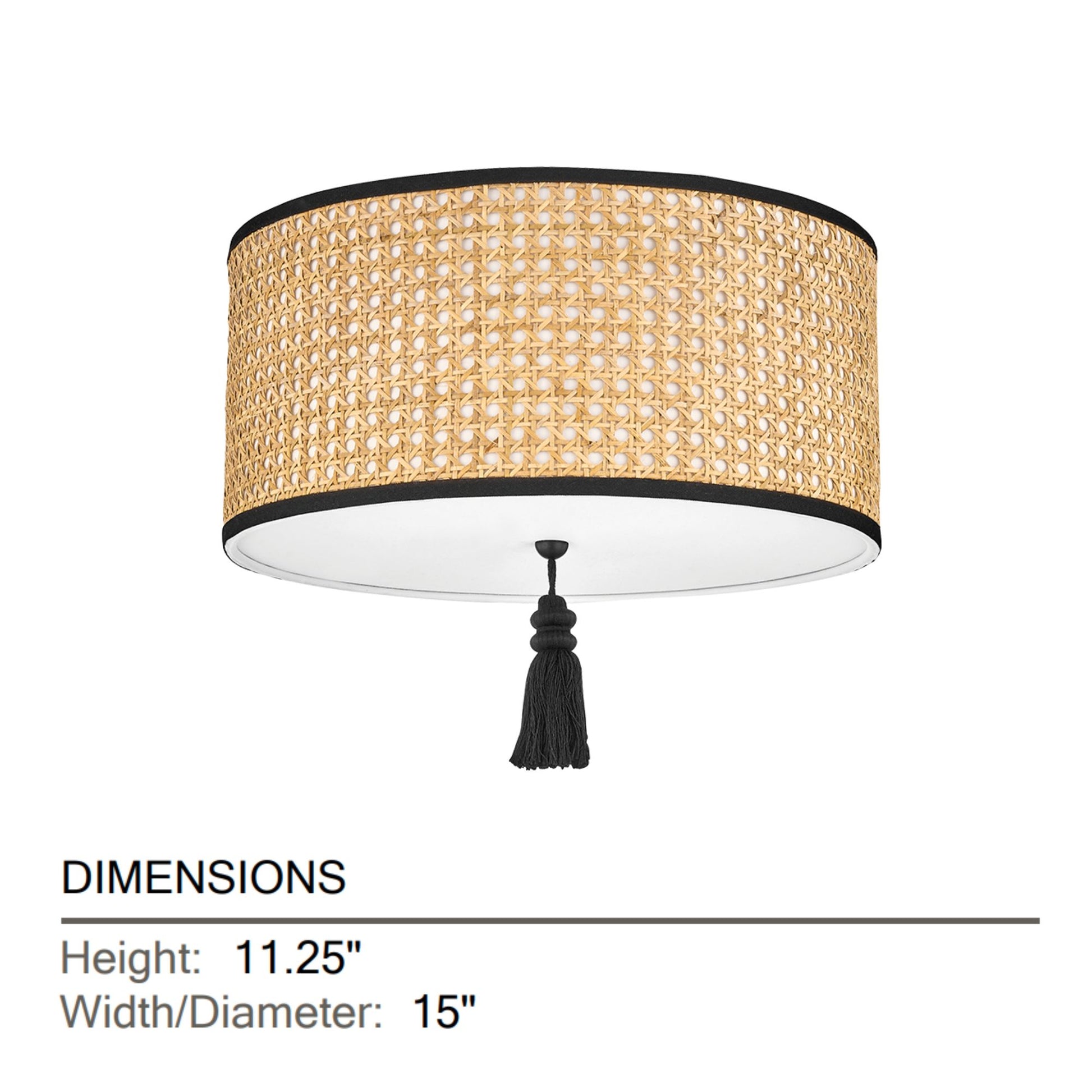 Mitzi - Dolores 15" 2-Light Flush Mount, Soft Black Finish | Bees Lighting