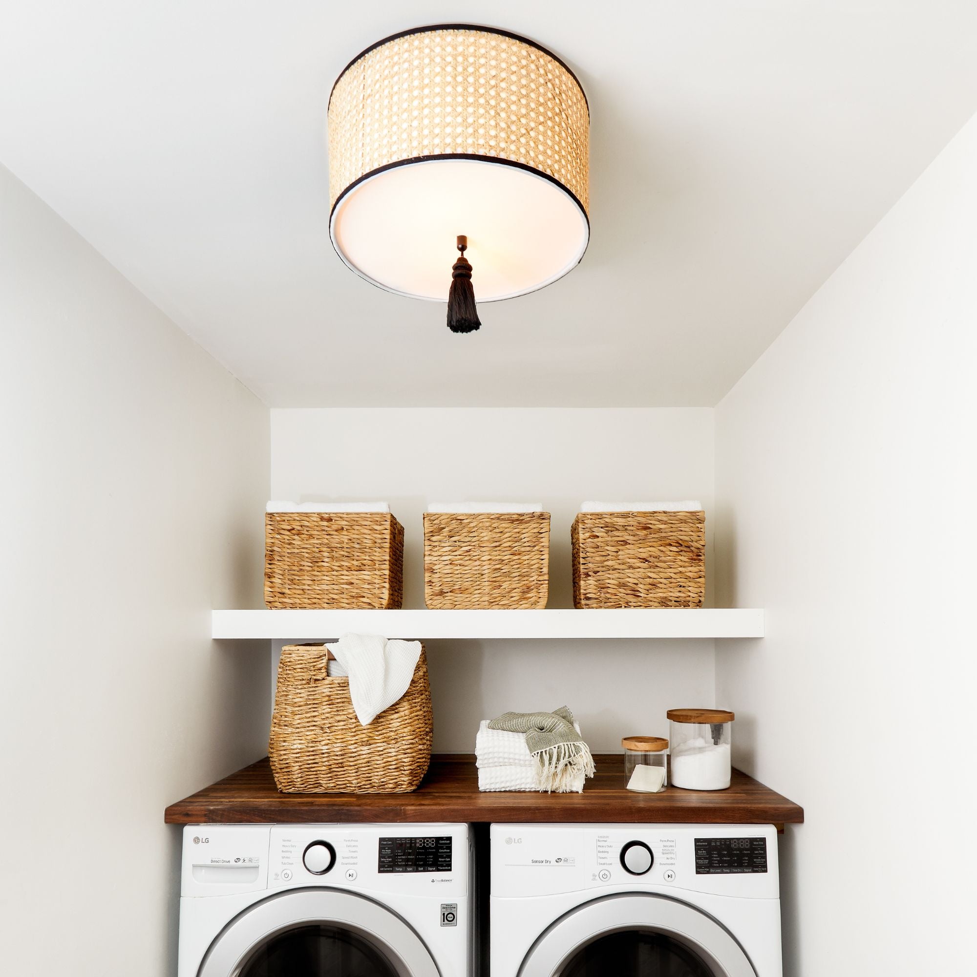 Mitzi Dolores 15 in. 2-Light Flush Mount, Soft Black with Drum Shade