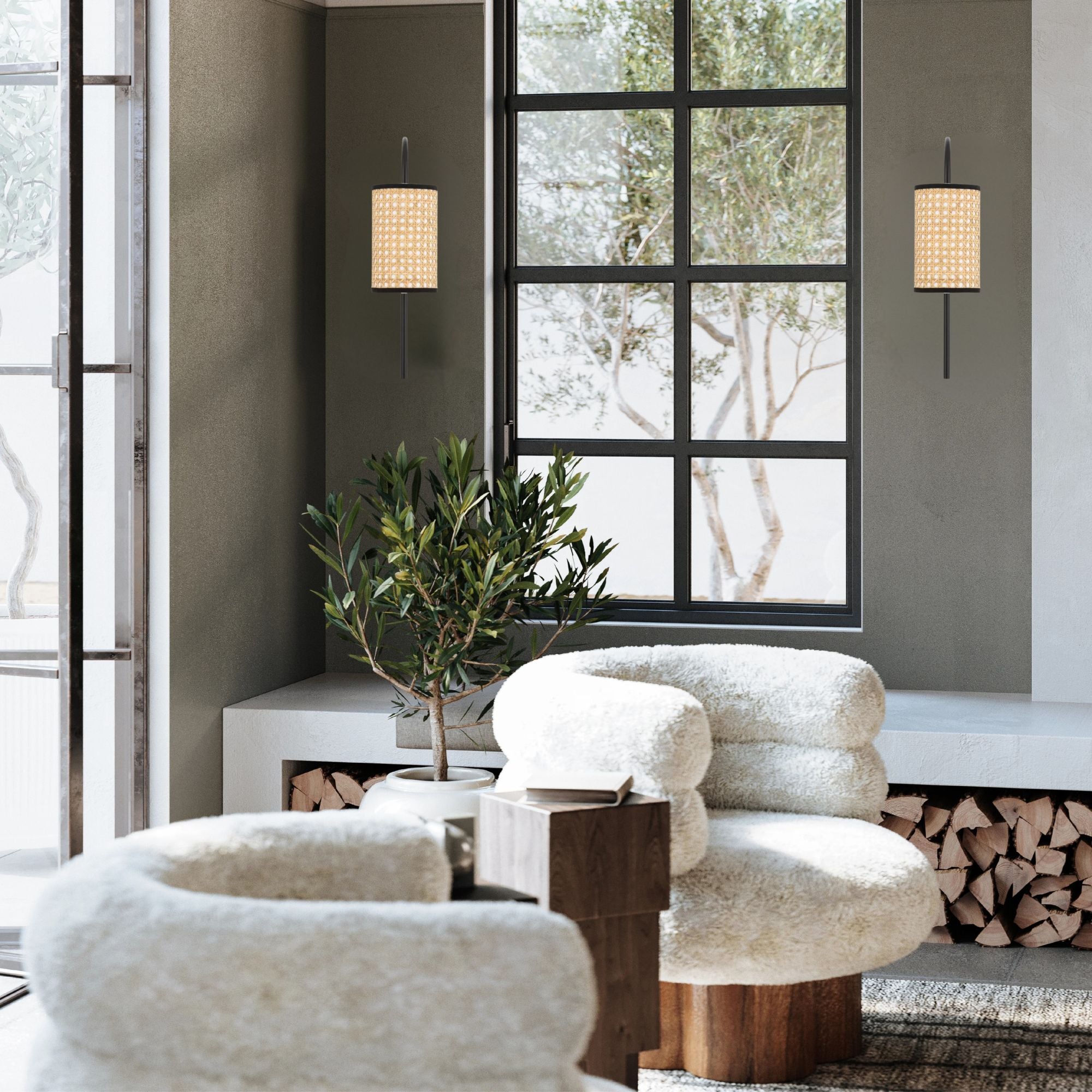 Dolores 17" Wall Sconce, Soft Black Finish