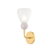 Doreen 13" Wall Sconce, Aged Brass/Soft Peignoir Finish
