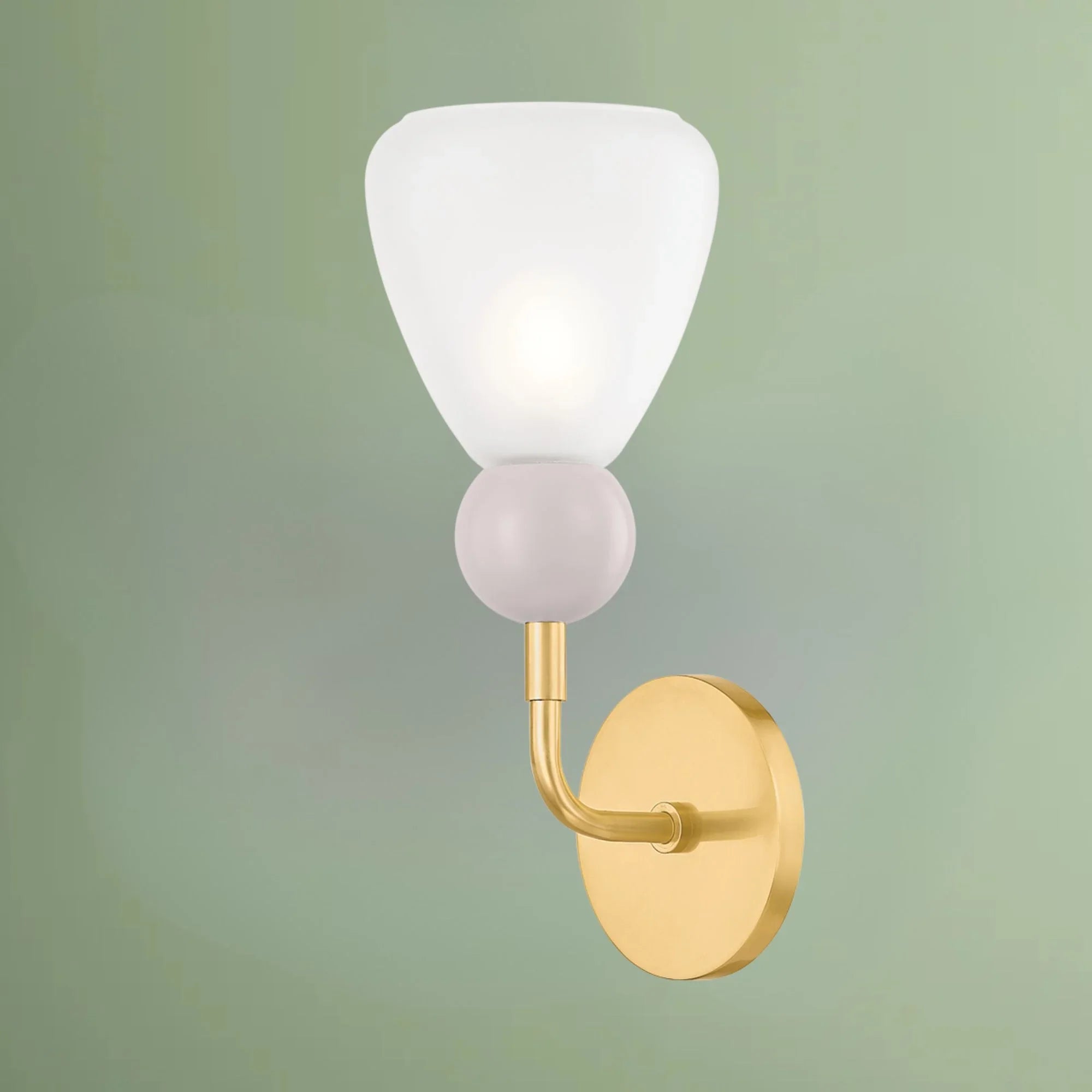 Doreen 13" Wall Sconce, Aged Brass/Soft Peignoir Finish