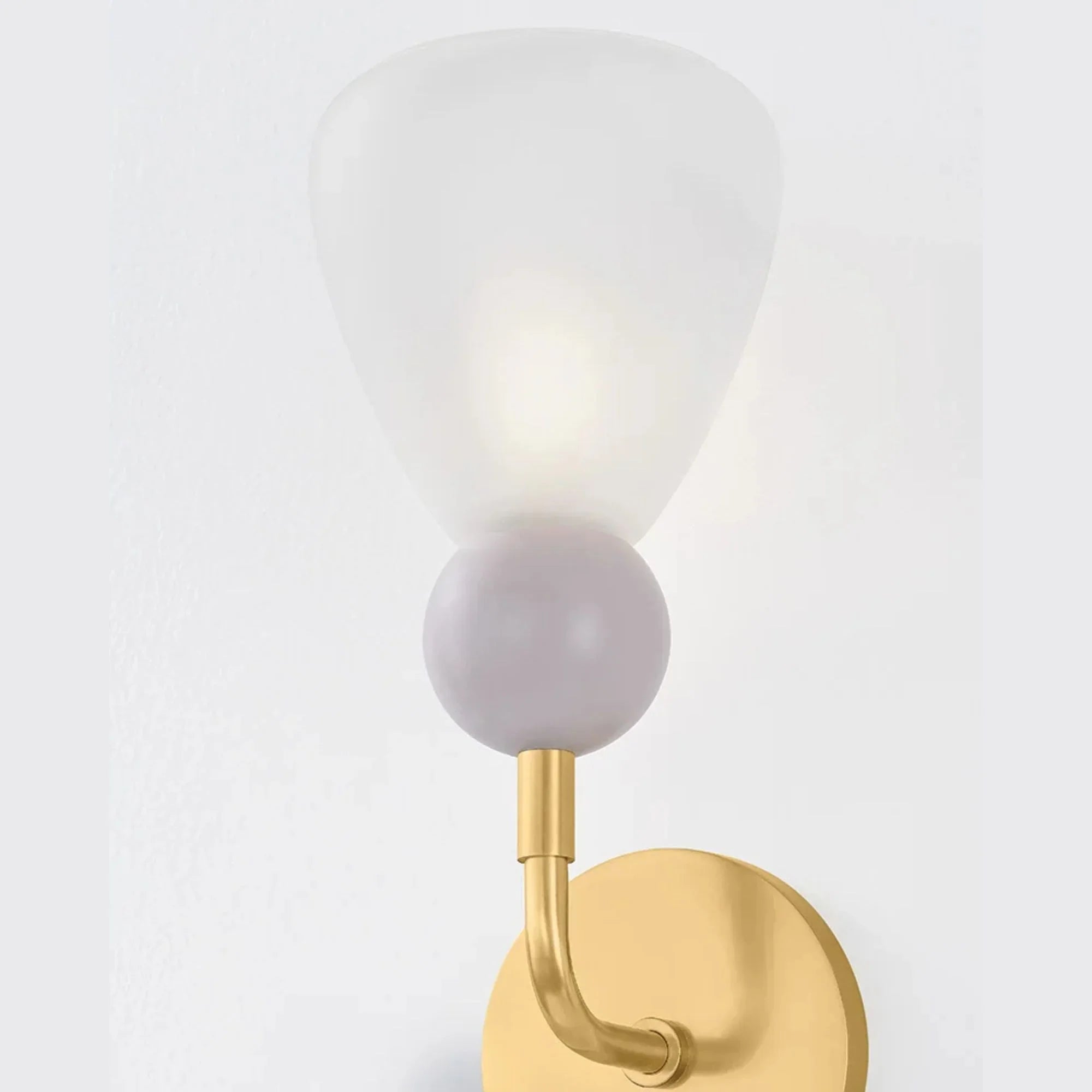 Doreen 13" Wall Sconce, Aged Brass/Soft Peignoir Finish