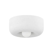 Doris 21" Flush Mount, Aged Brass/Textured White Finish