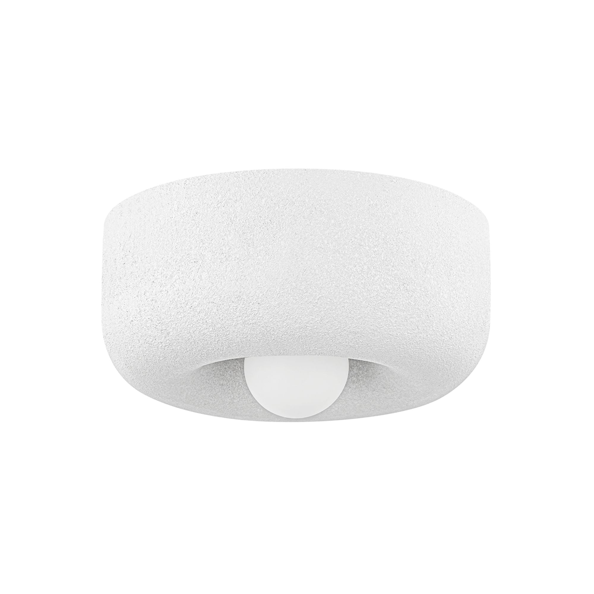 Doris 21" Flush Mount, Aged Brass/Textured White Finish
