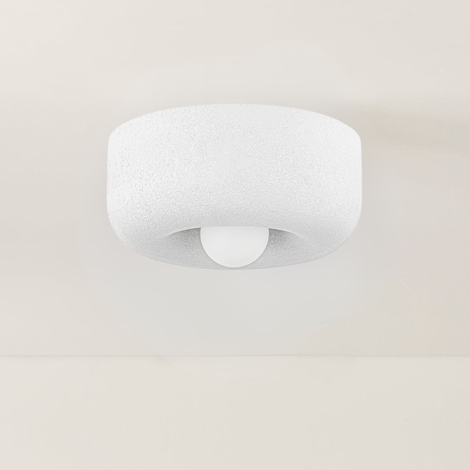 Doris 21" Flush Mount, Aged Brass/Textured White Finish