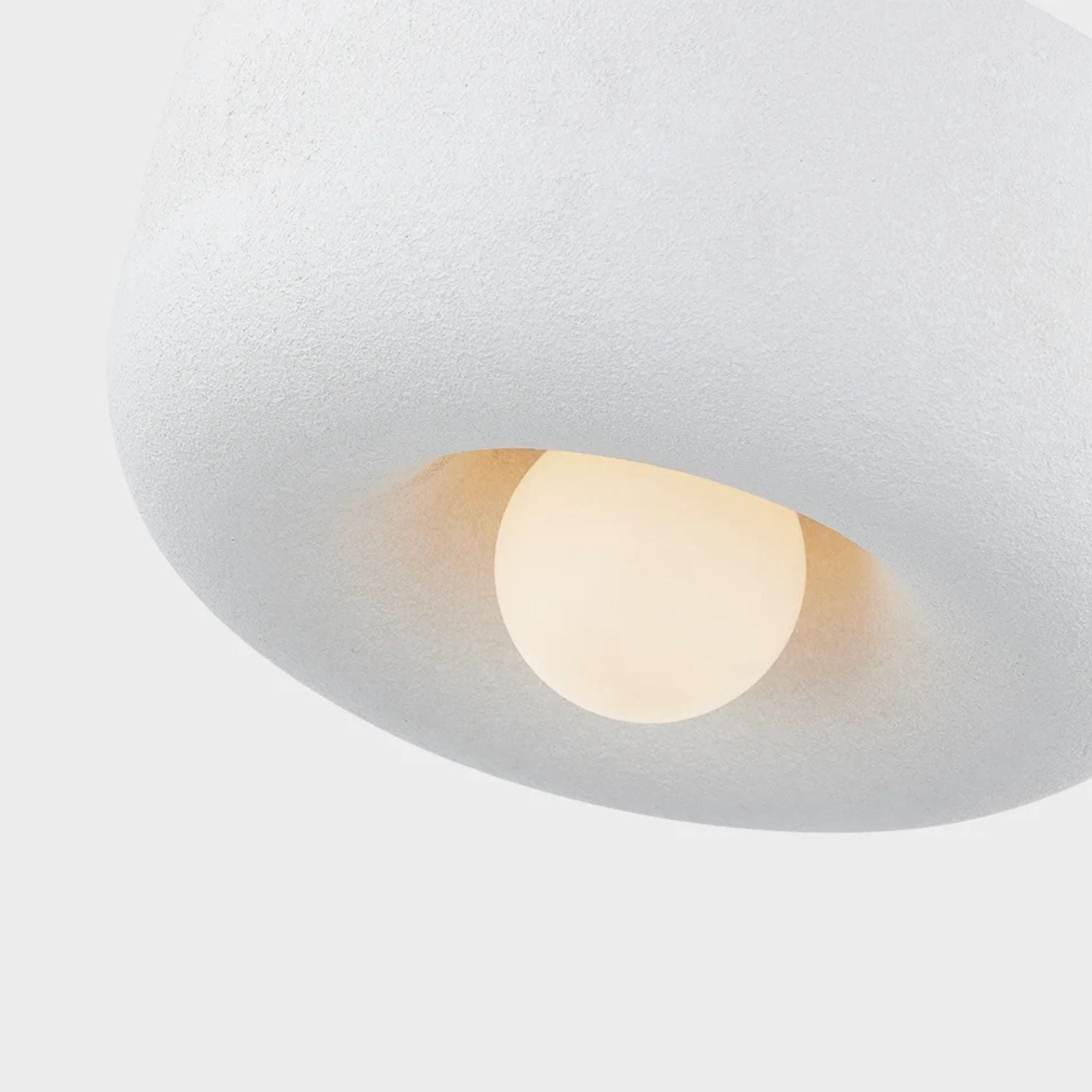 Doris 21" Flush Mount, Aged Brass/Textured White Finish