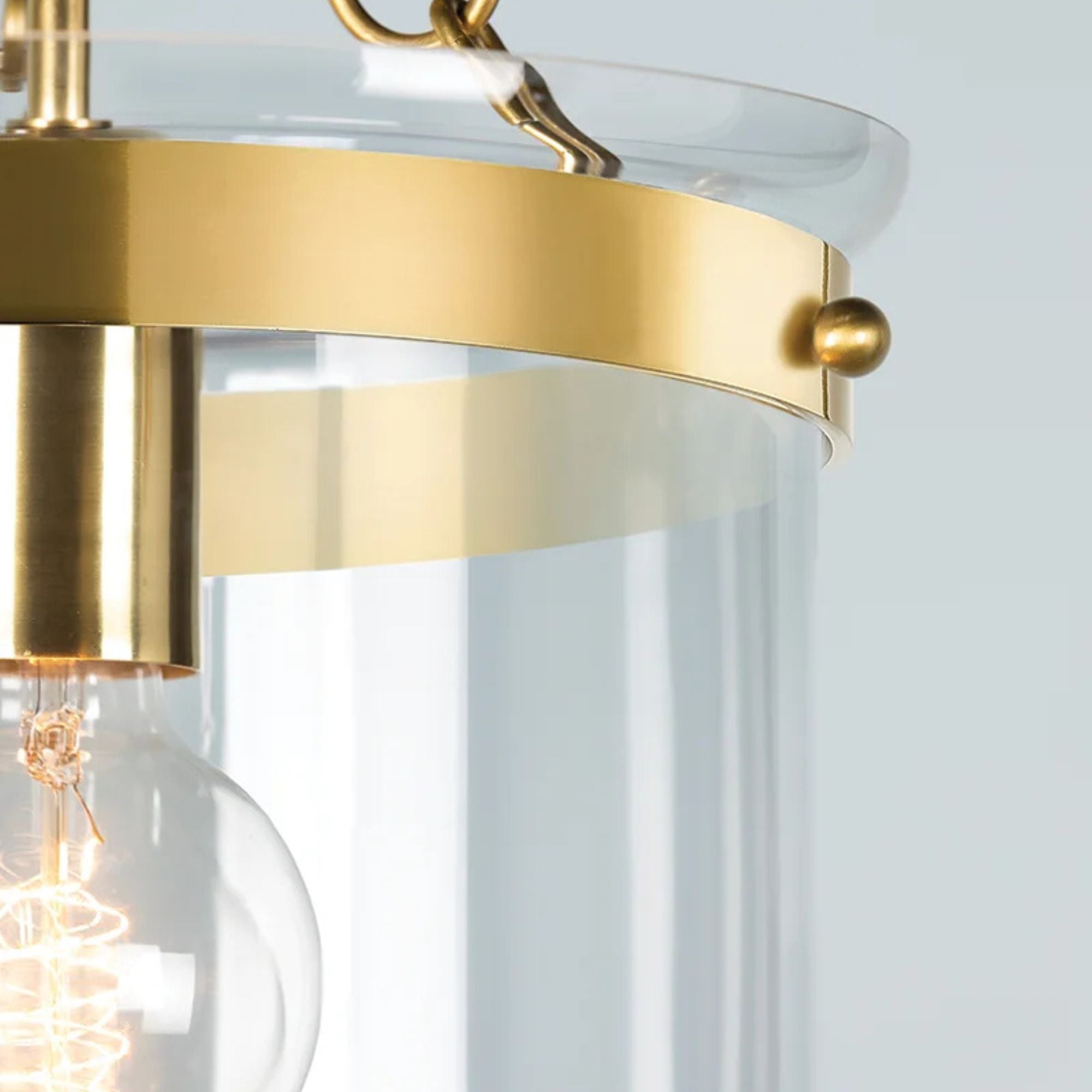 Dunbar 18" Semi Flush Mount, Aged Brass Finish