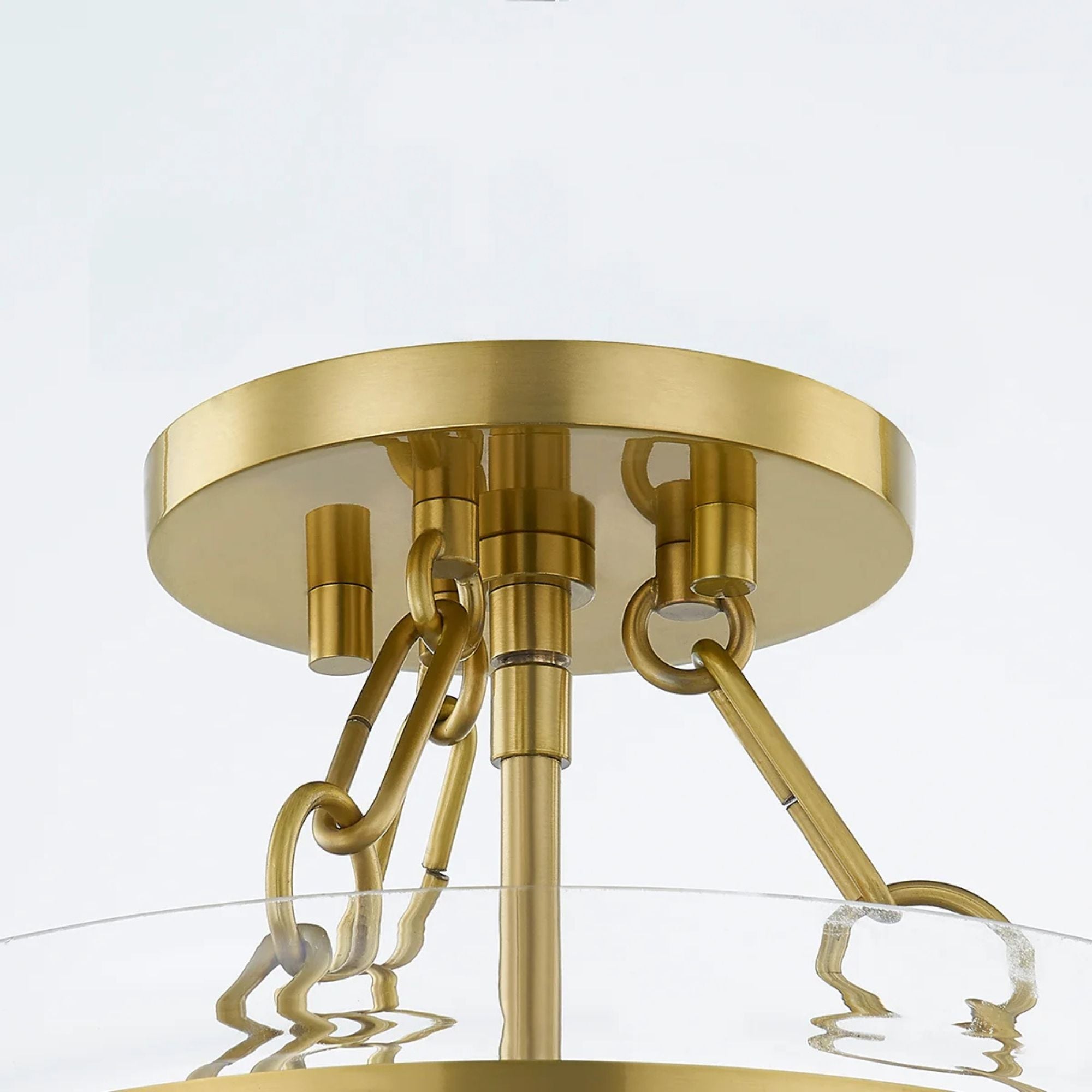 Dunbar 18" Semi Flush Mount, Aged Brass Finish