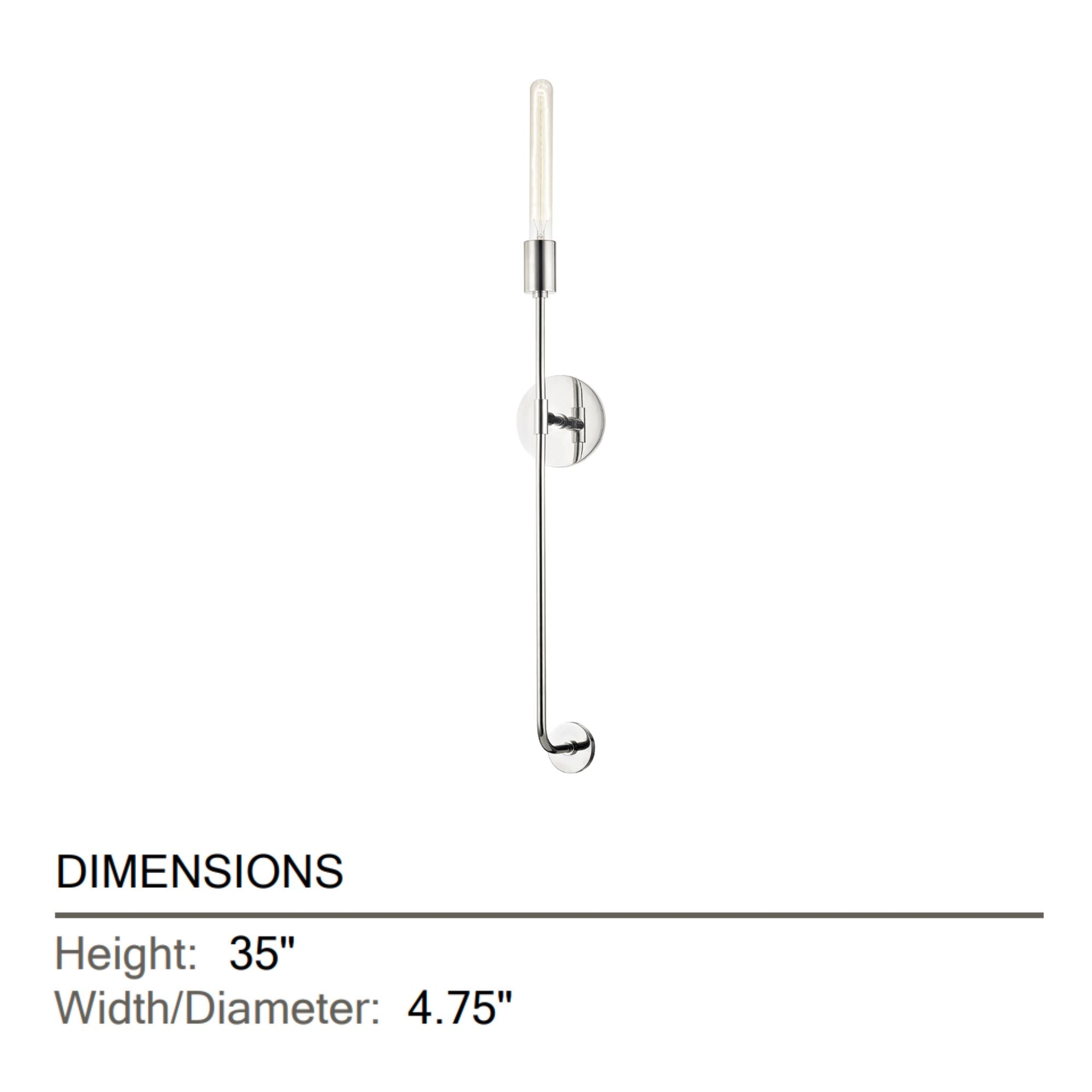 Mitzi - Dylan 35" Wall Sconce, Polished Nickel Finish | Bees Lighting