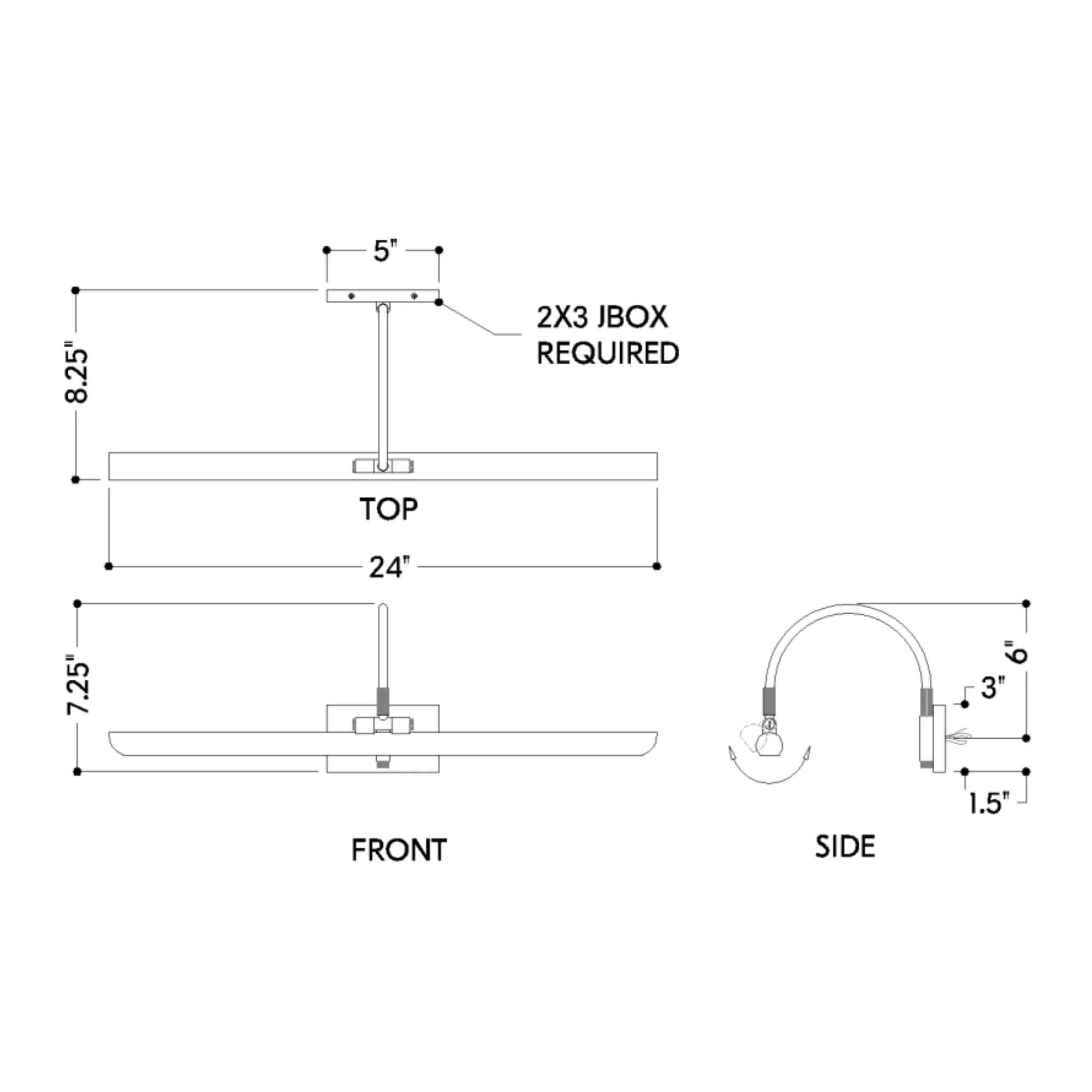 Elowen 24" LED Picture Light, Aged Old Bronze Finish