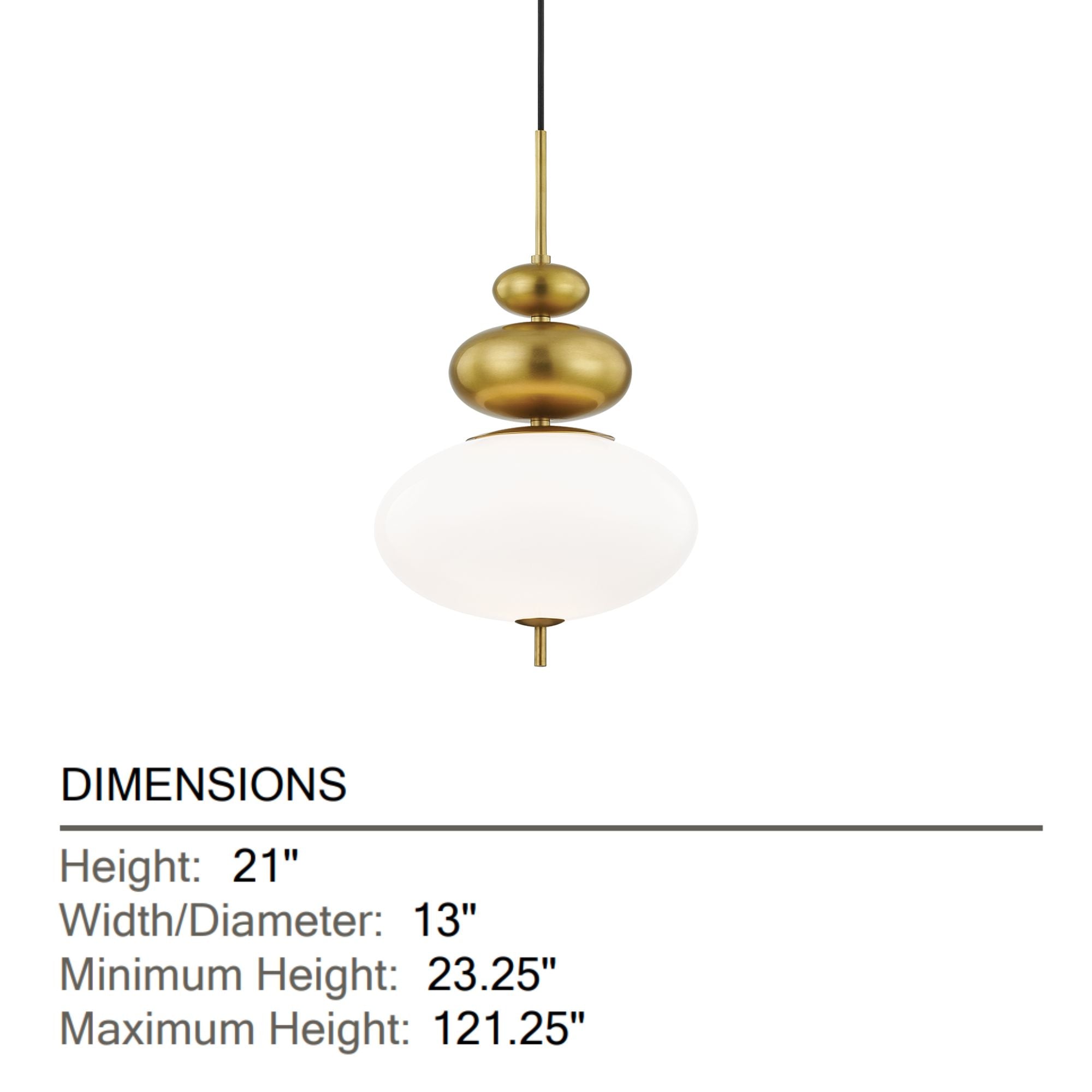 Mitzi - Elsie 21" Pendant, Aged Brass Finish | Bees Lighting