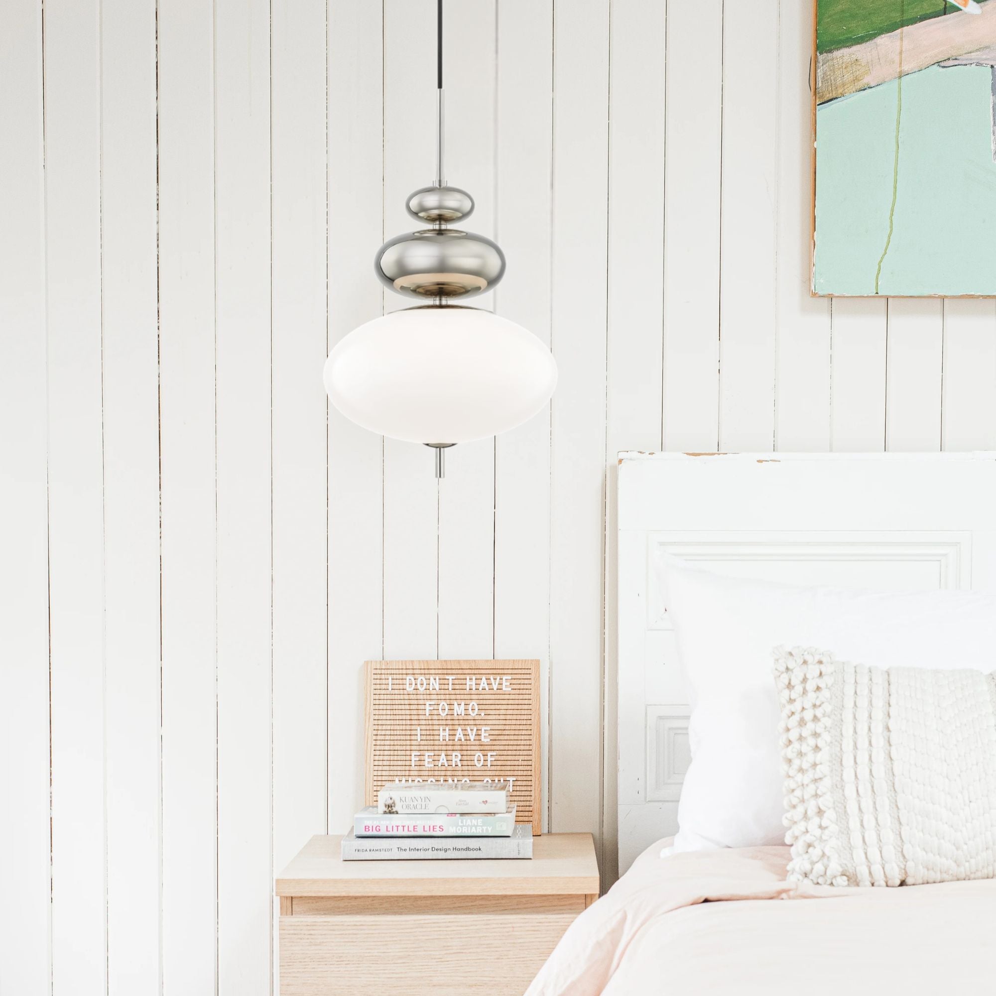 Elsie 21" Pendant, Polished Nickel Finish