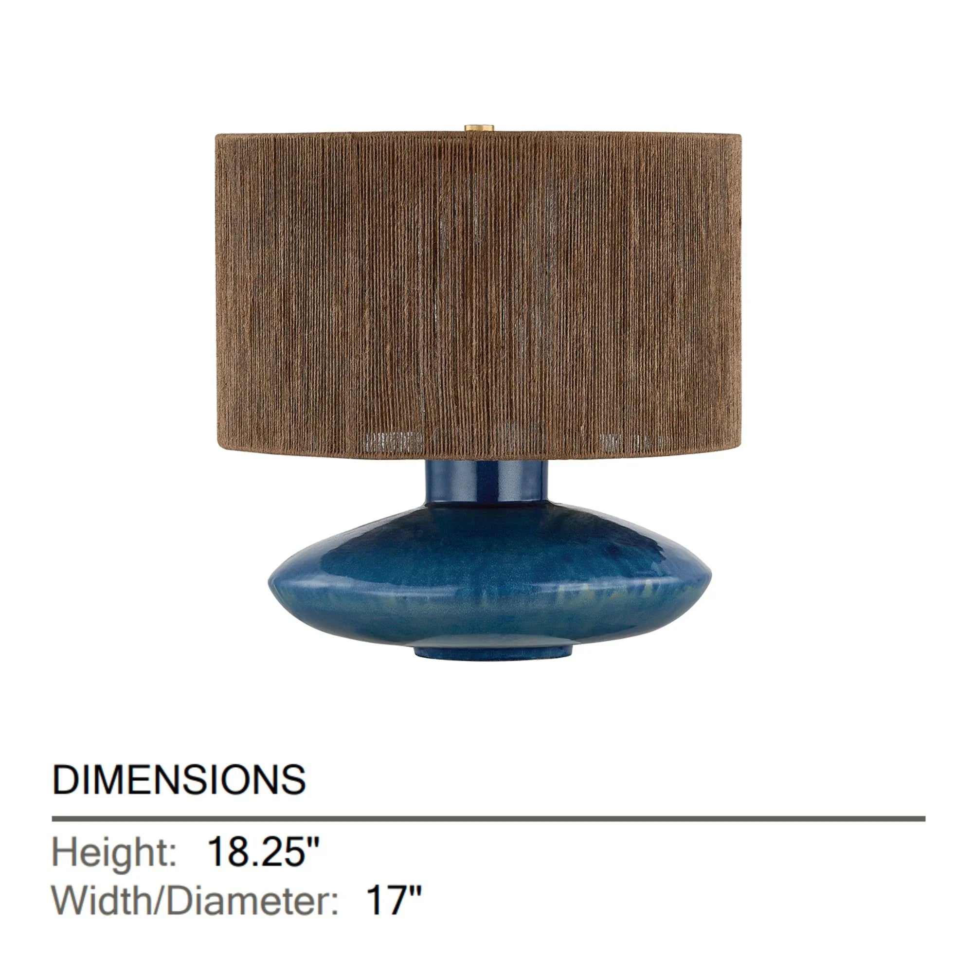 Enya 18" Table Lamp, Aged Brass/Ceramic Shadow Amphora Finish