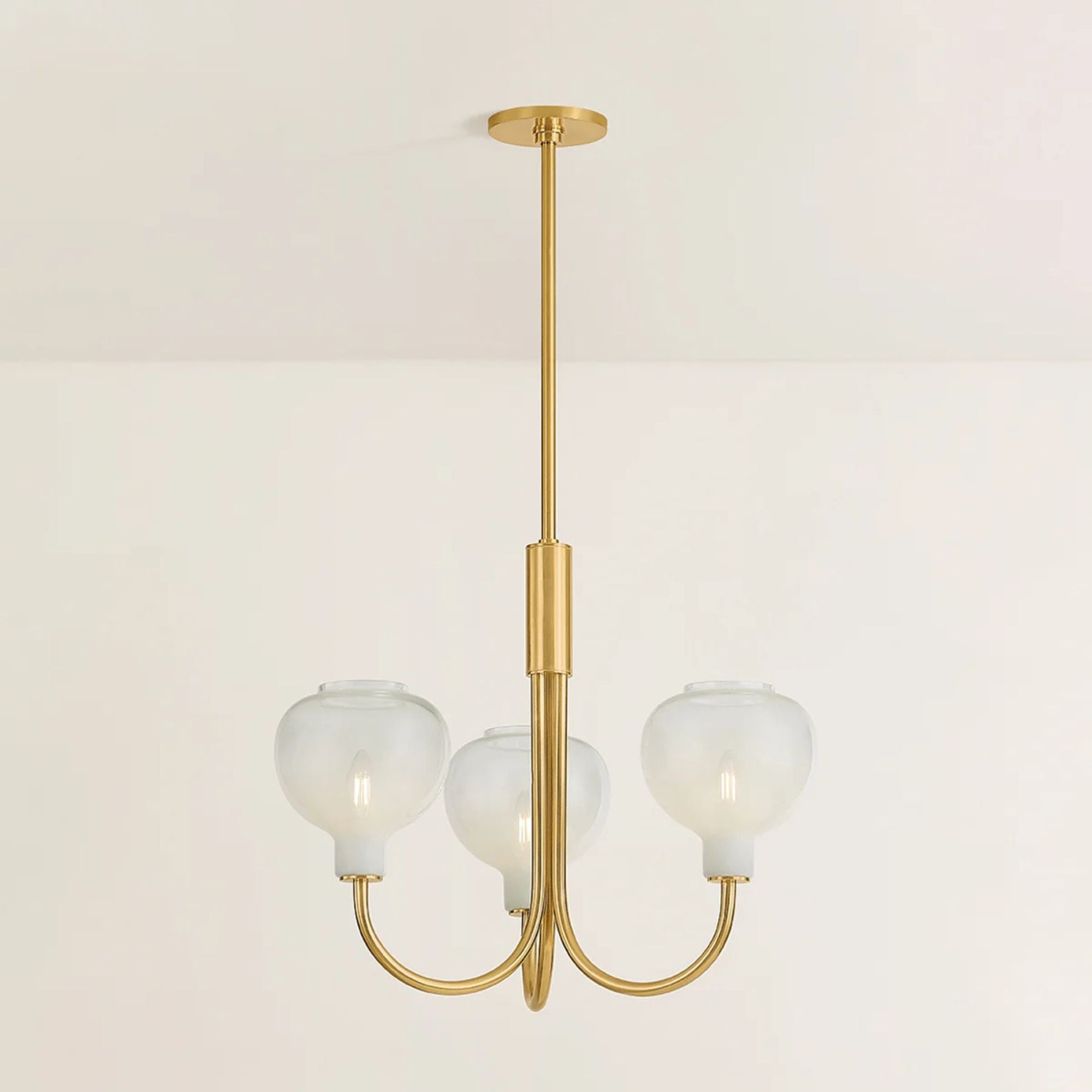 Estelle 24" 3-Light Chandelier, Aged Brass Finish