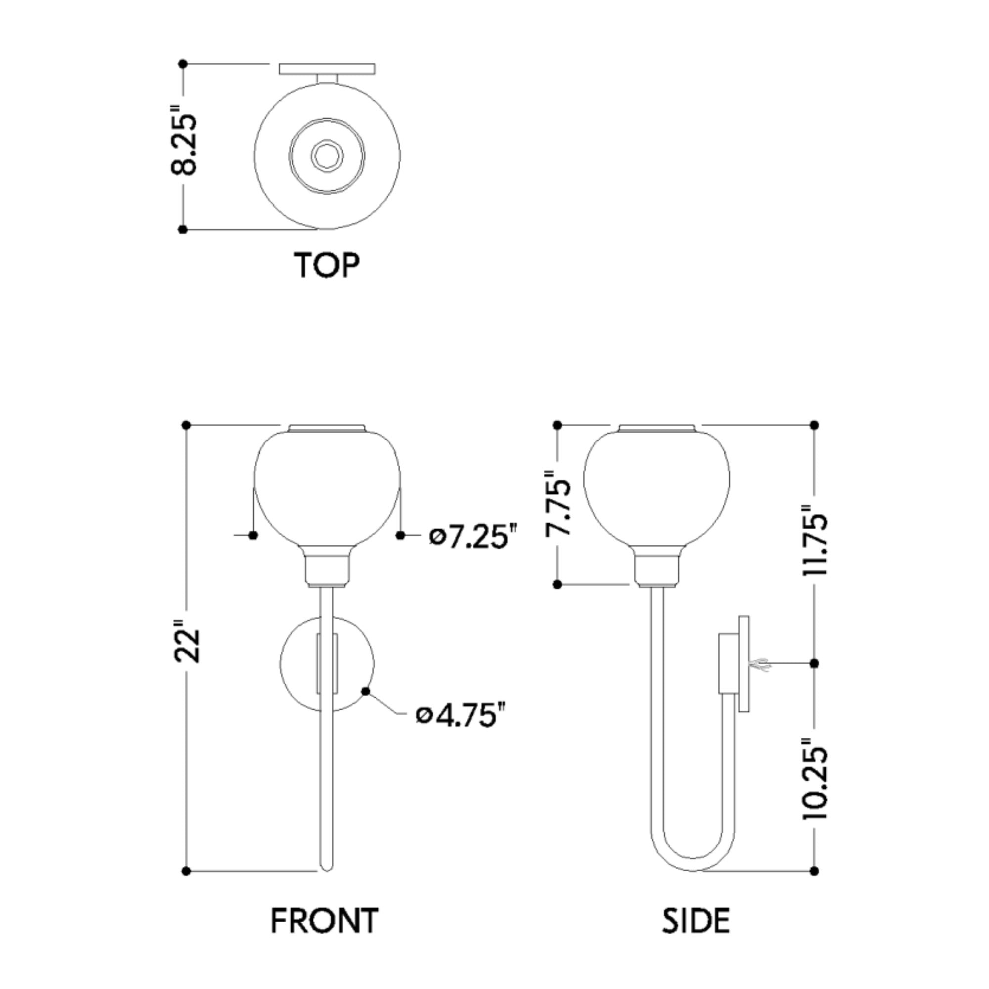 Estelle 22" Wall Sconce, Aged Brass Finish