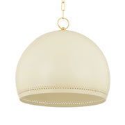 Etna 18" Pendant, Aged Brass/Soft Cream Finish