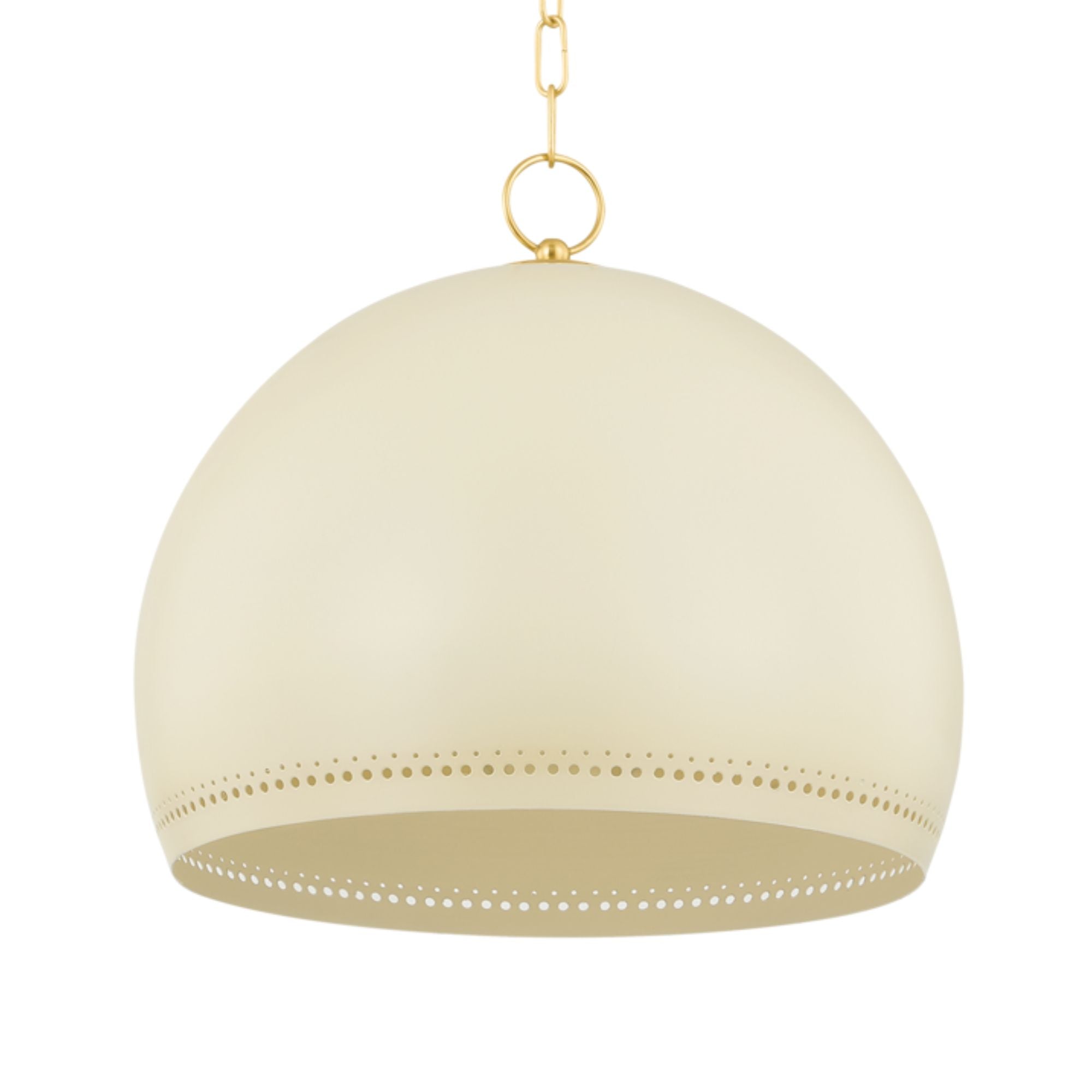 Etna 18" Pendant, Aged Brass/Soft Cream Finish