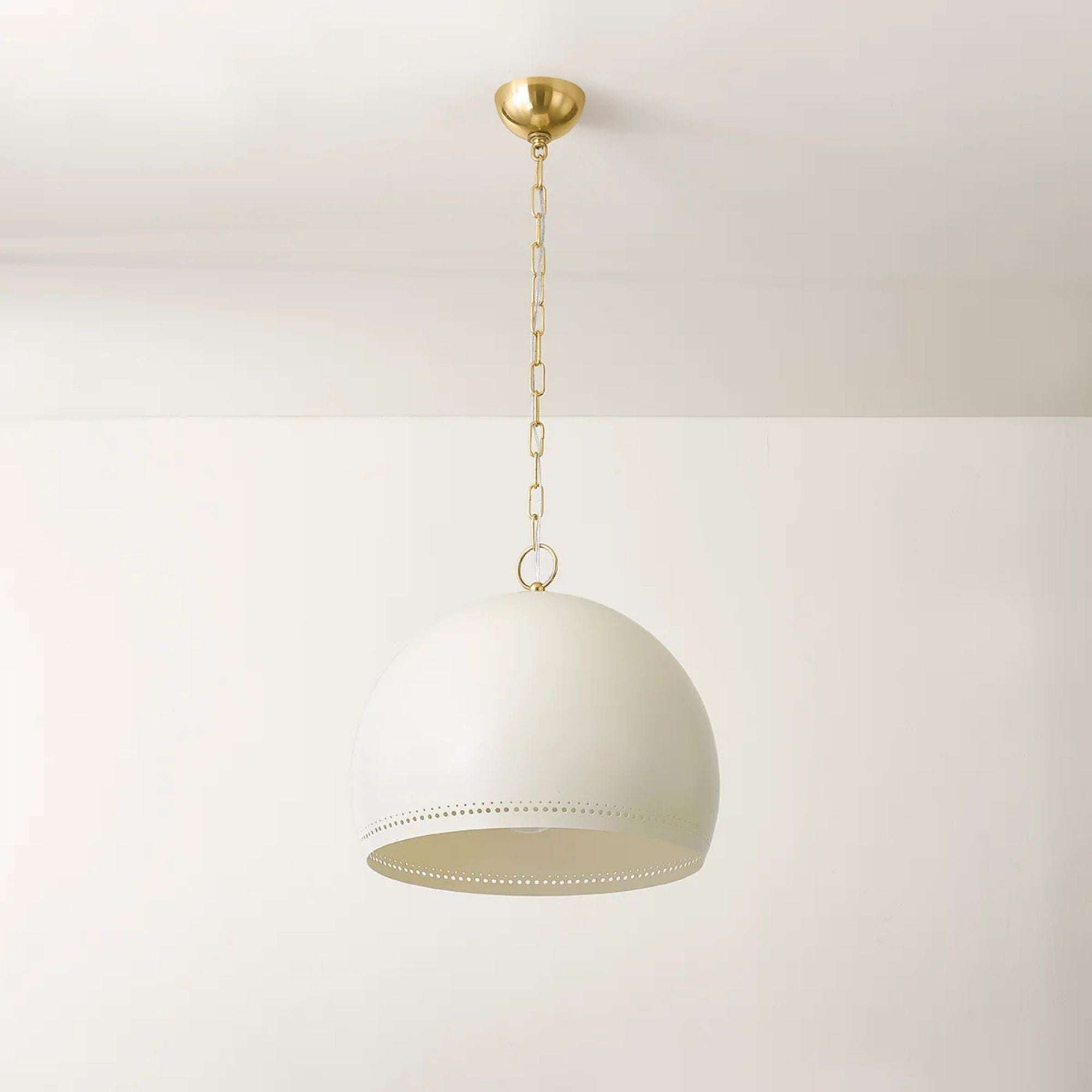 Etna 18" Pendant, Aged Brass/Soft Cream Finish